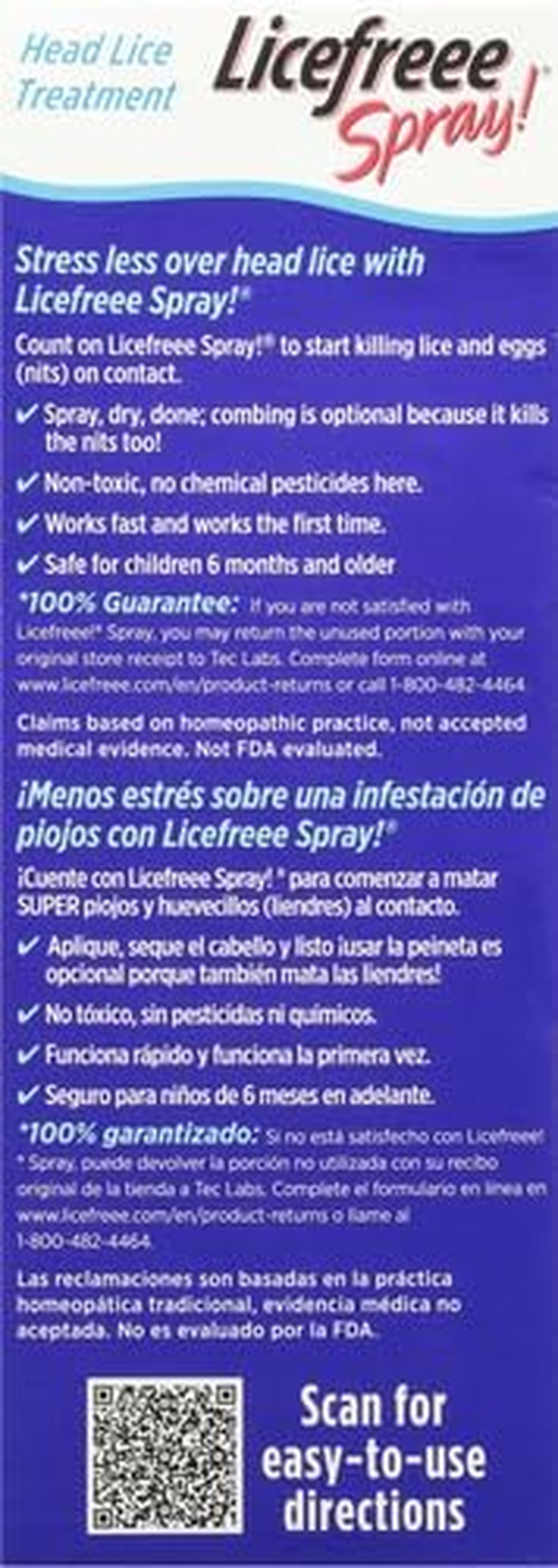 Licefreee Spray, Instant Head Lice Treatment Spray Bottle with Metal Comb, 6-Ounce image number 4