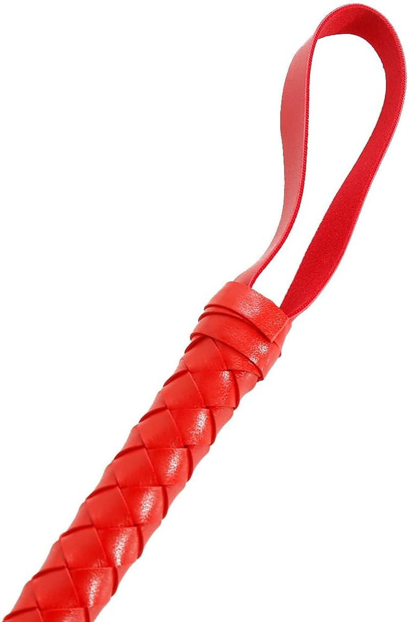 210Cm Horse Riding Crop，Handle Flogger Whip Tickler Role Play Prop Hen Party Accessories (Red) image number 3