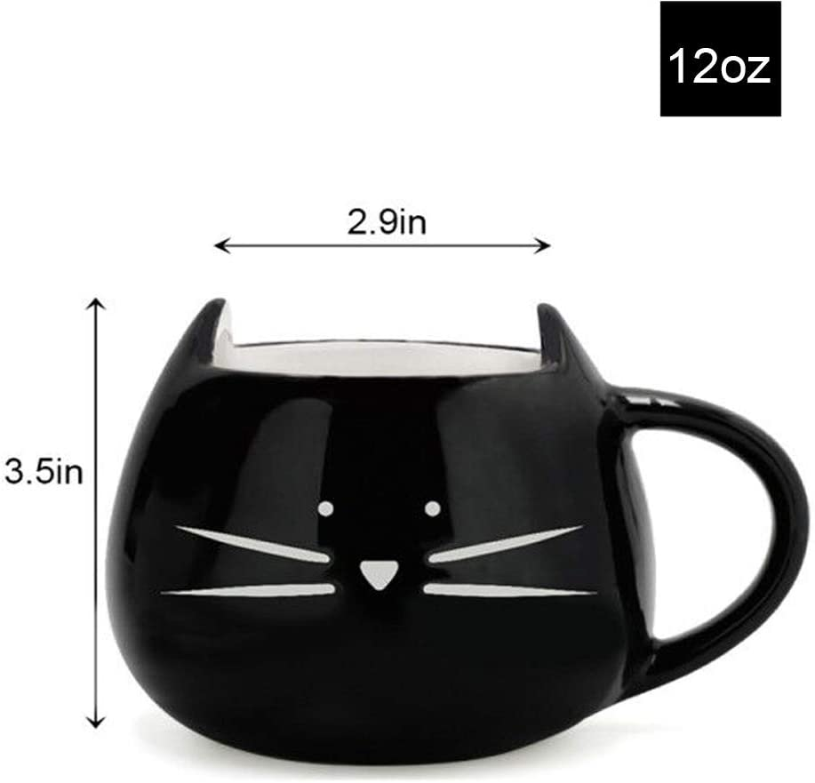 Koolkatkoo Cute Ceramic Cat Coffee Mug 12 Oz Cat Lovers Kitty Tea Mugs Gifts for Women Girls Black image number 6