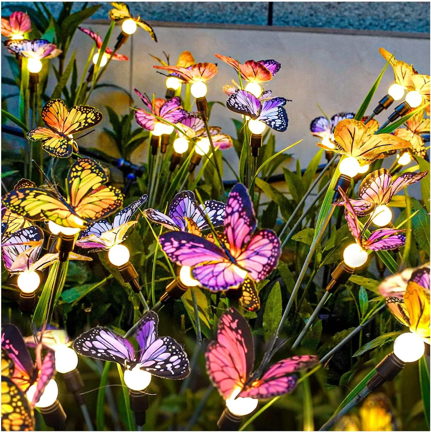 DGS TRADING Solar Garden Lights - Newest Swaying Butterfly Light, Swaying in the Wind, Solar Outdoor Lights, Yard Patio Pathway Decoration, High Flexibility Iron Wire & Realistic Butterflies (4 Pack) image number 3