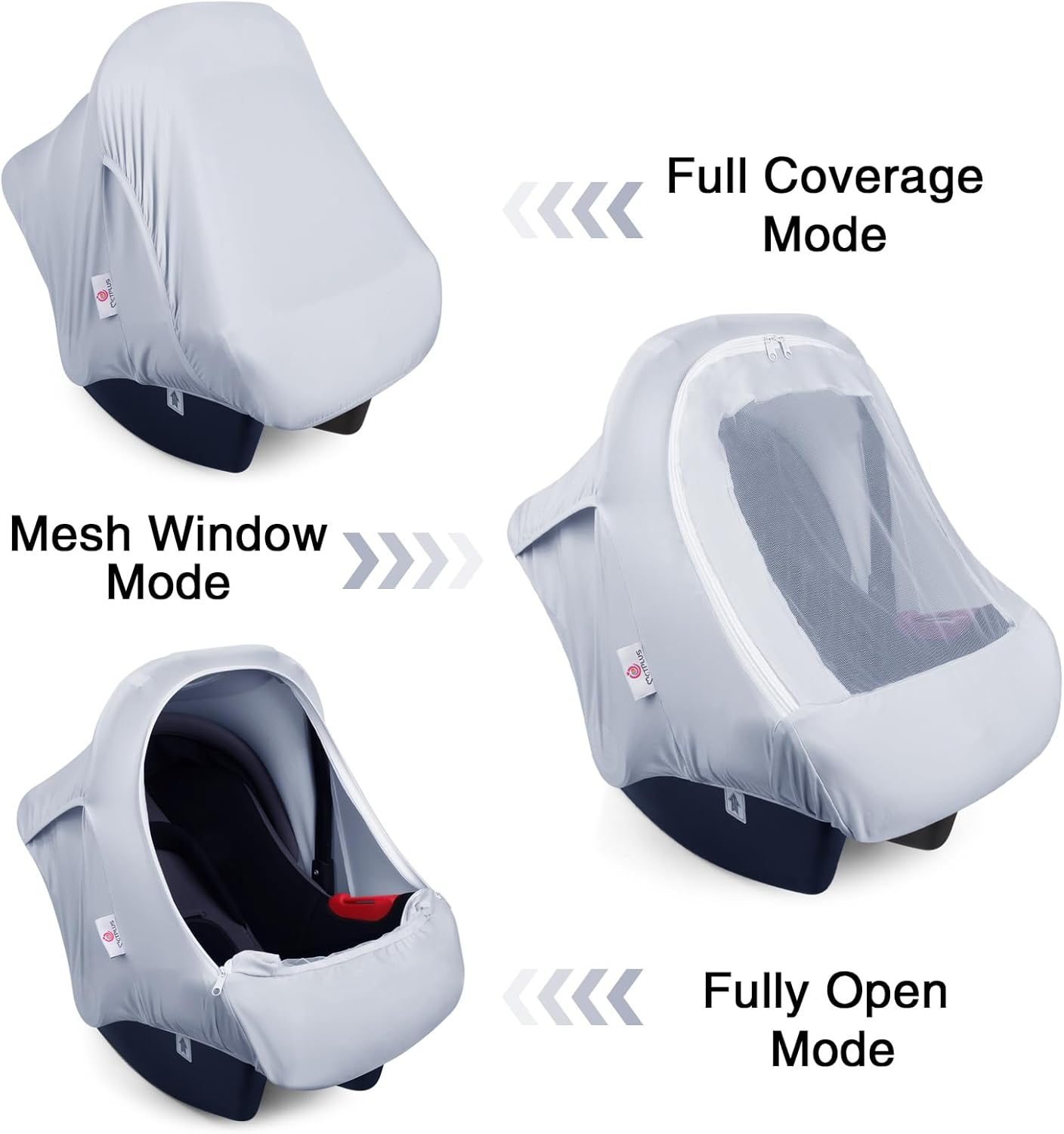 Metplus 2-In-1 Baby Car Seat Canopy, Multi Use Privacy Sun Shade, Protect Baby'S Safety with Style, Infant Carrier Covers for Boys & Girls - Cereal image number 2