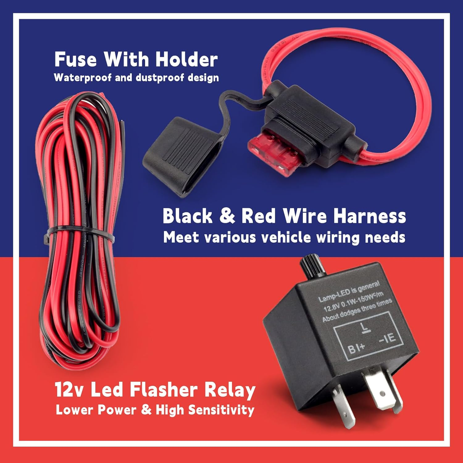 Universal ATV UTV SXS Turn Signal Street Legal Blinker Kit with 110DB Horn Reverse Hazard Light Rocker Switch USB Flasher Relay Compatible with Polaris RZR Ranger Xp Turbo Can-Am Kawasaki Golf Cart image number 4