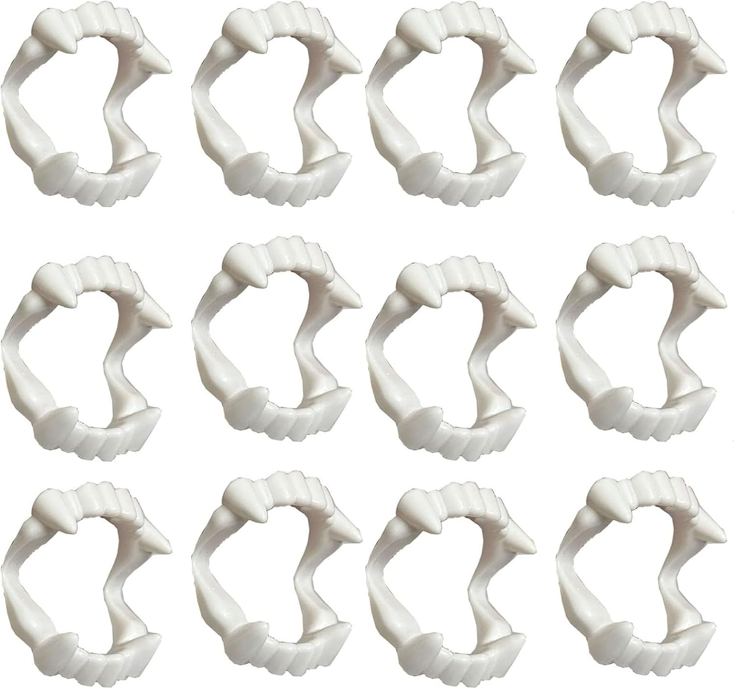 12 Pcs Vampire Fangs, Plastic White Black and Glow in the Dark Vampire Teeth for Dress up Costume Cosplay Photo Props Halloween Christmas