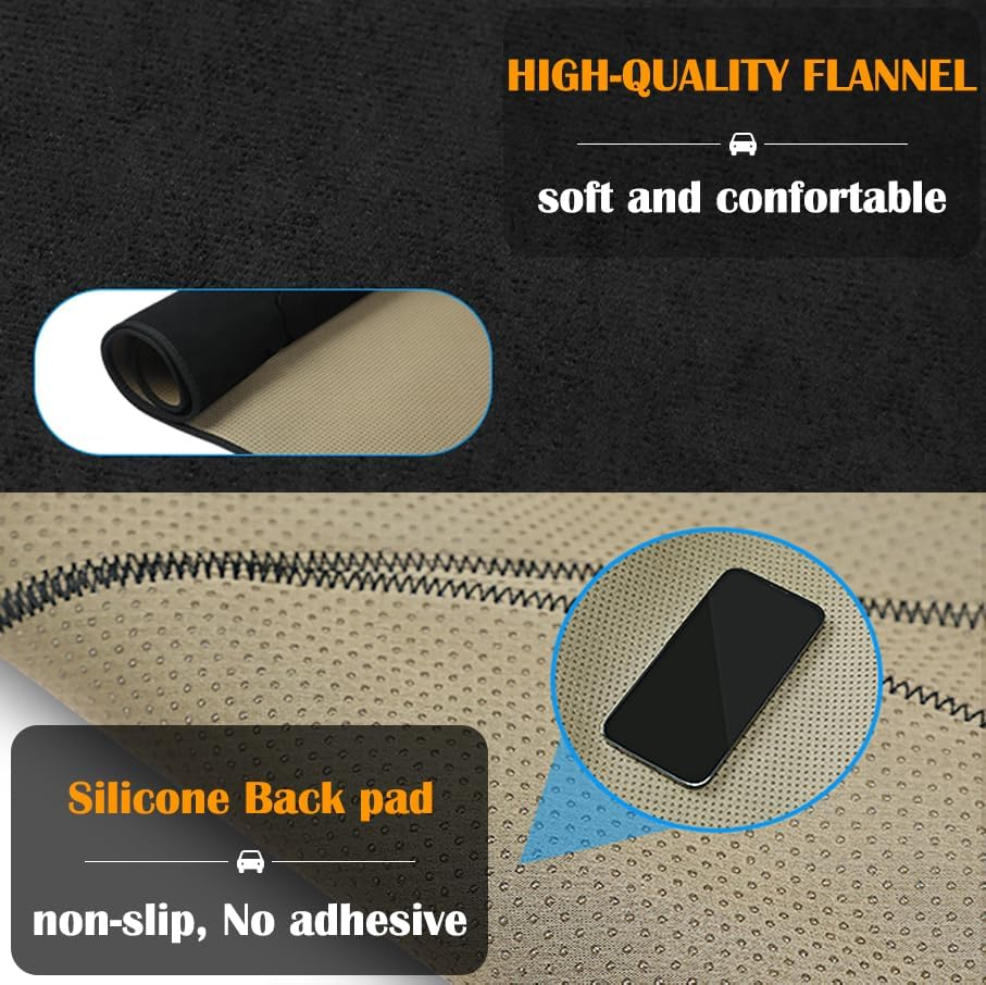 Evervenz Dash Mat for Mazda CX-5 2017 2018 2019 2020 2021 2022 2023 CX 5 CX5 2017-Onward Flannel Dashmat010