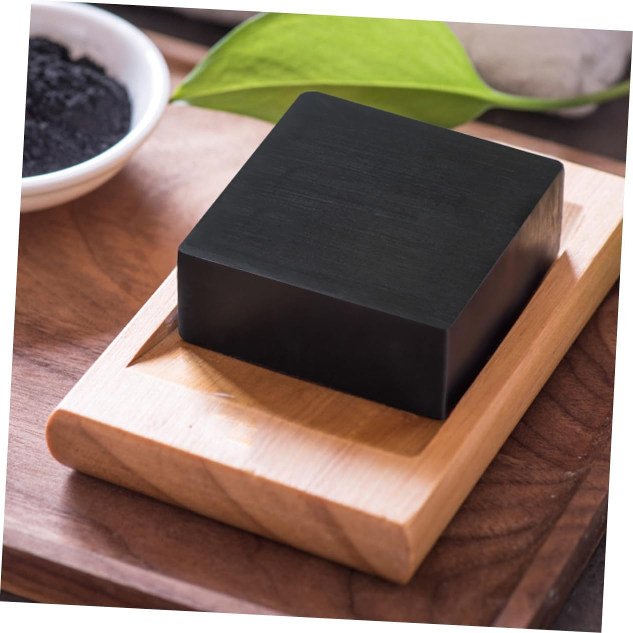 TOVINANNA Handmade Bamboo Charcoal Facial Soap Cleansing Deep Purifying Essential Oils Black image number 4