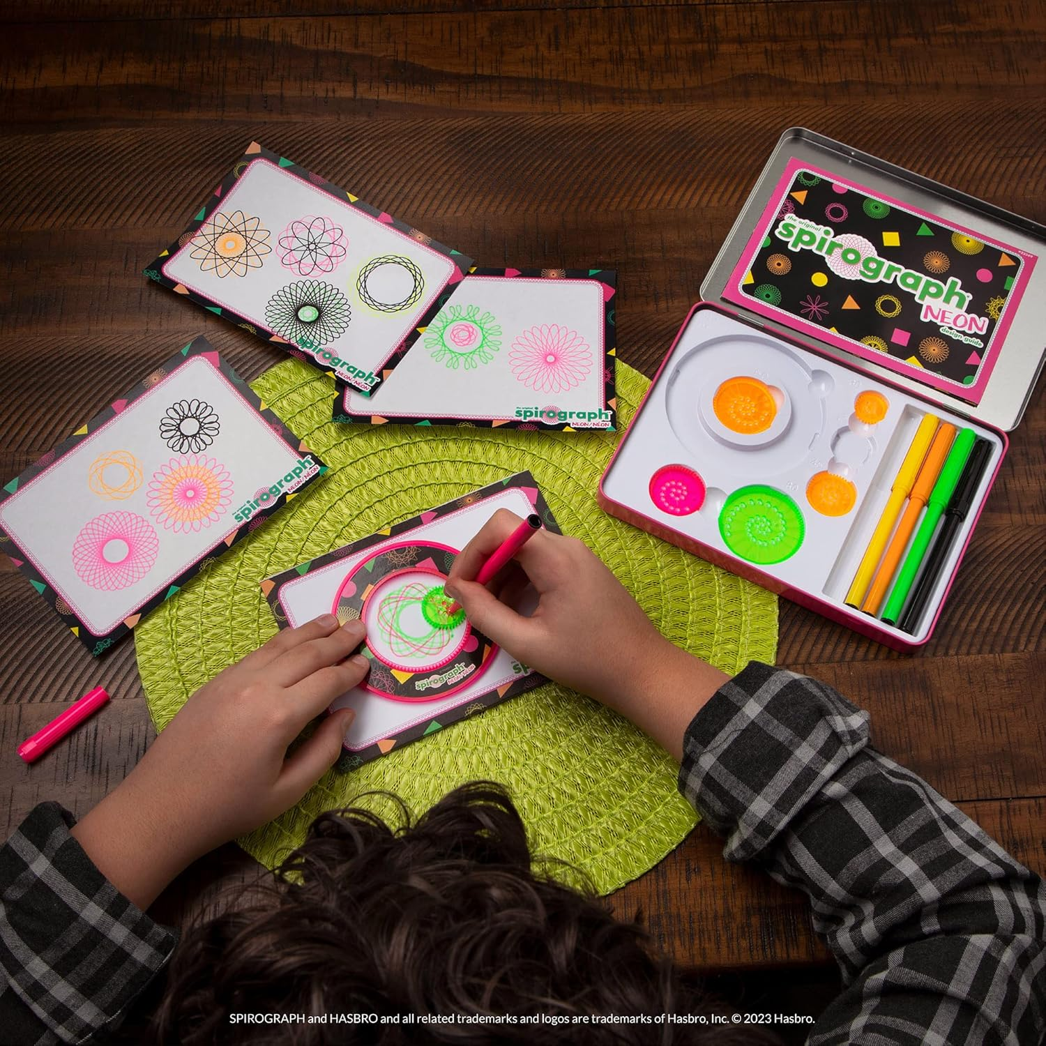 MJM Australia Spirograph Neon Tin 38-Pieces Kit image number 4