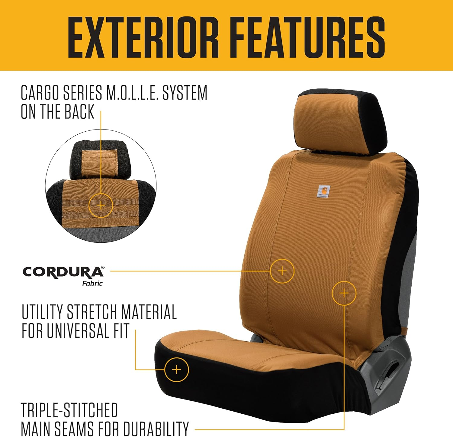 Carhartt X-Games Unisex Universal Low Back Seat Covers image number 3