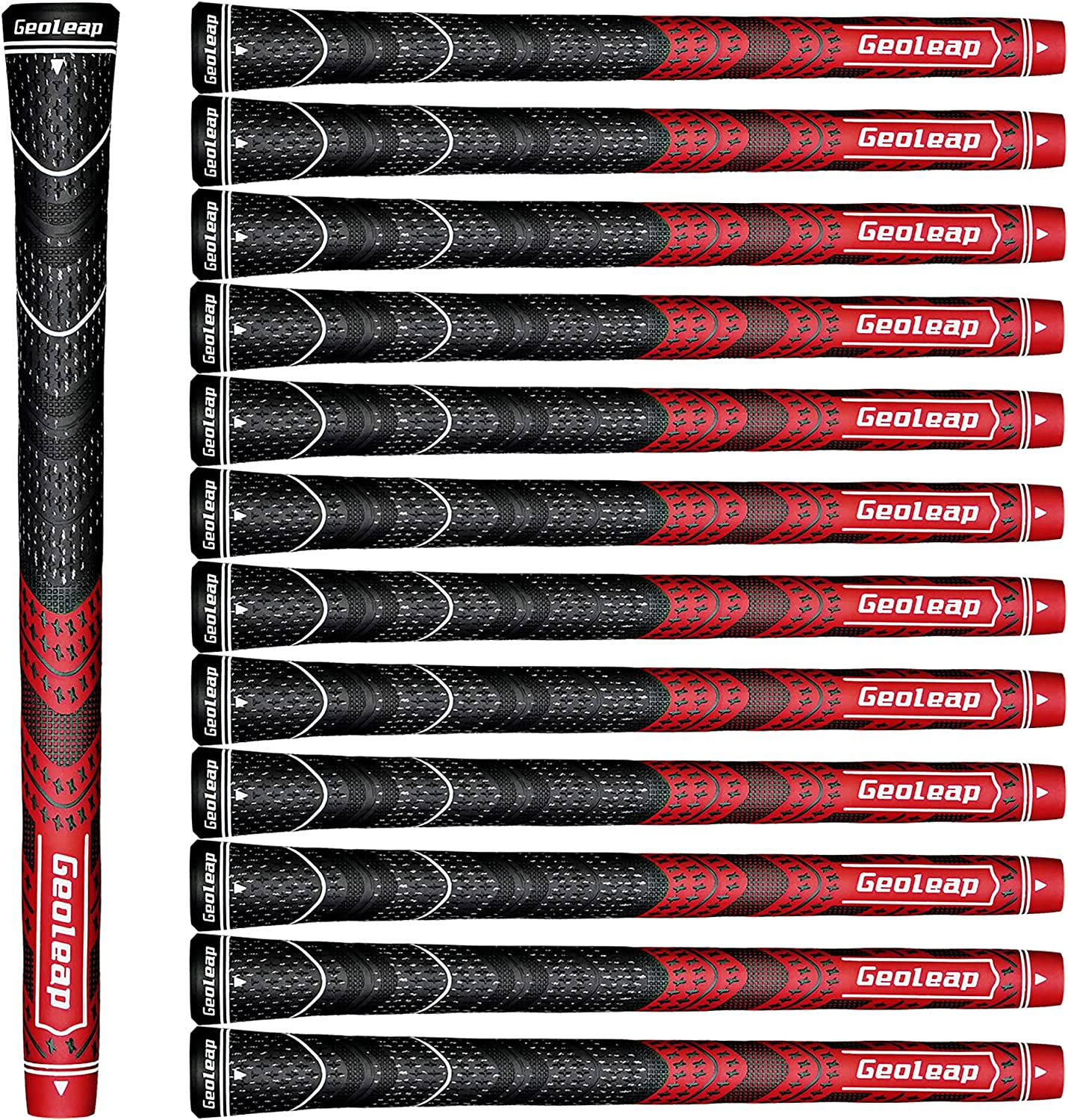 Geoleap Golf Grips Set of 13- Cord Rubber Compound Material, Hybrid Golf Club Grips, All Weather Performance. image number 4