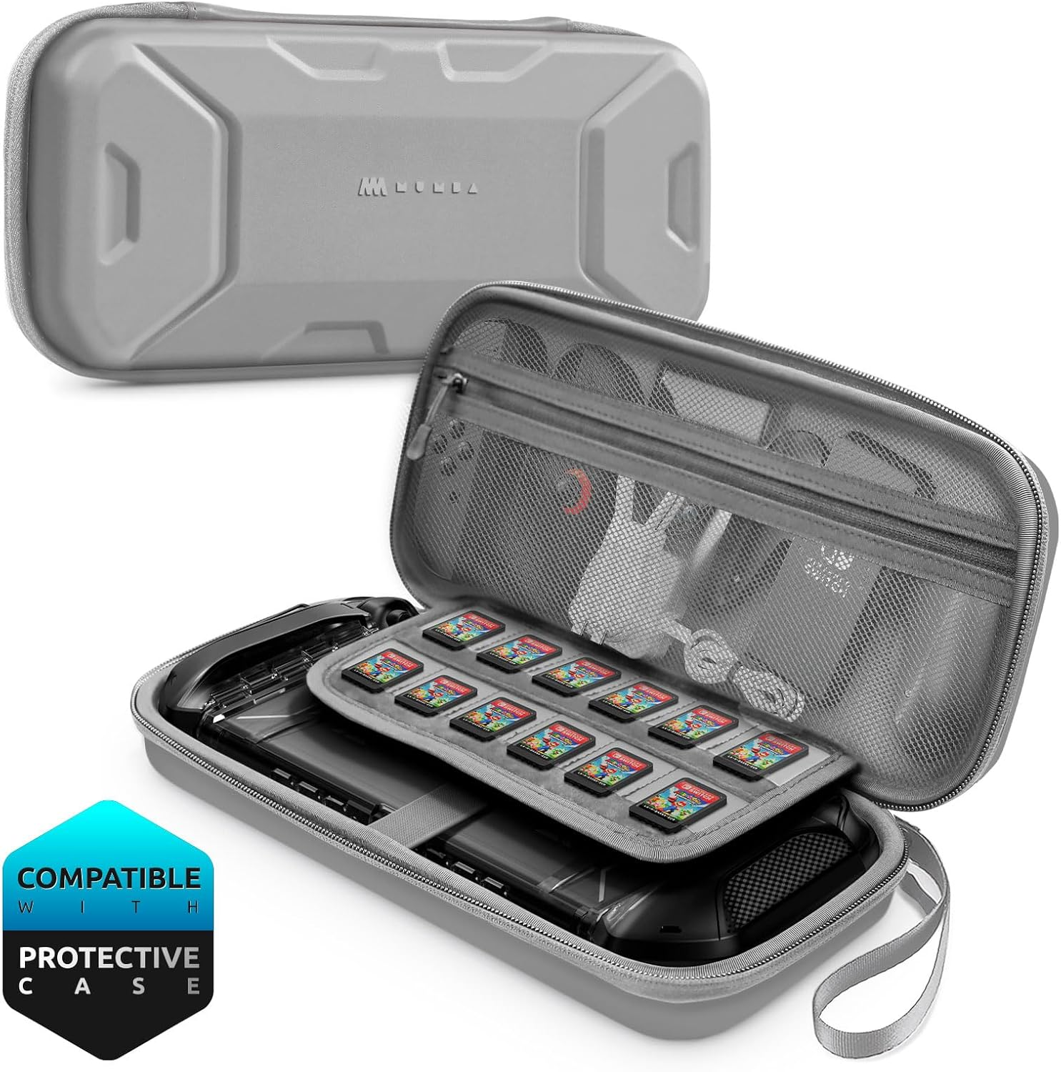 Mumba Carrying Case for Nintendo Switch 2 2025, [Plus Version] Portable Protective Travel Carry Handbag Pouch for Blade/Titan Case [Large Capacity] (White)