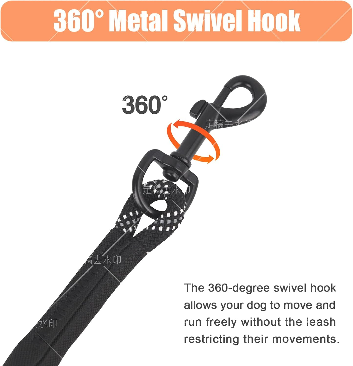 Dog Training Leash 5M 10M 15FT 30FT Reflective Extra Long Dog Lead Leash outside Puppy Camping Safety Back-Yard Rope Dog Lead for Small Medium Large Black Dog Leash 30FT(10M) image number 1