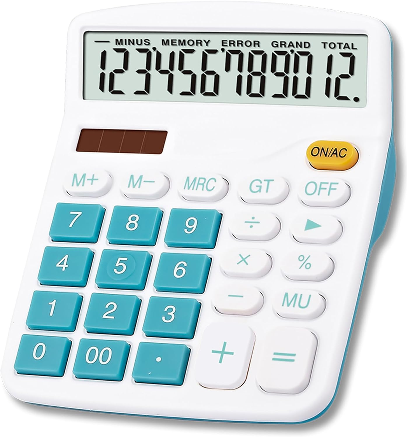 Meichoon Calculator Desktop Solar Battery Dual Power, 12 Digit Large LCD Display Financial Dedicated Calculator Large Standard Function Desktop Business Calculator for Office/Home/School KA08 Green