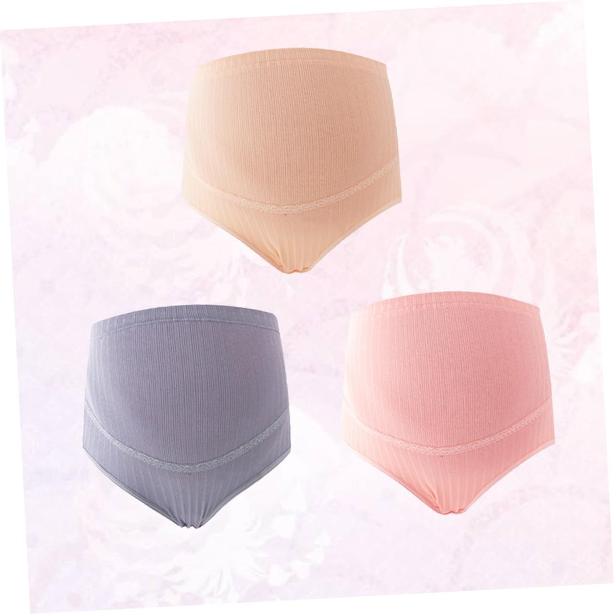 3Pcs High Waist Maternity Underwear Cotton Adjustable for Pregnant Women Tummy Control Underwear image number 5
