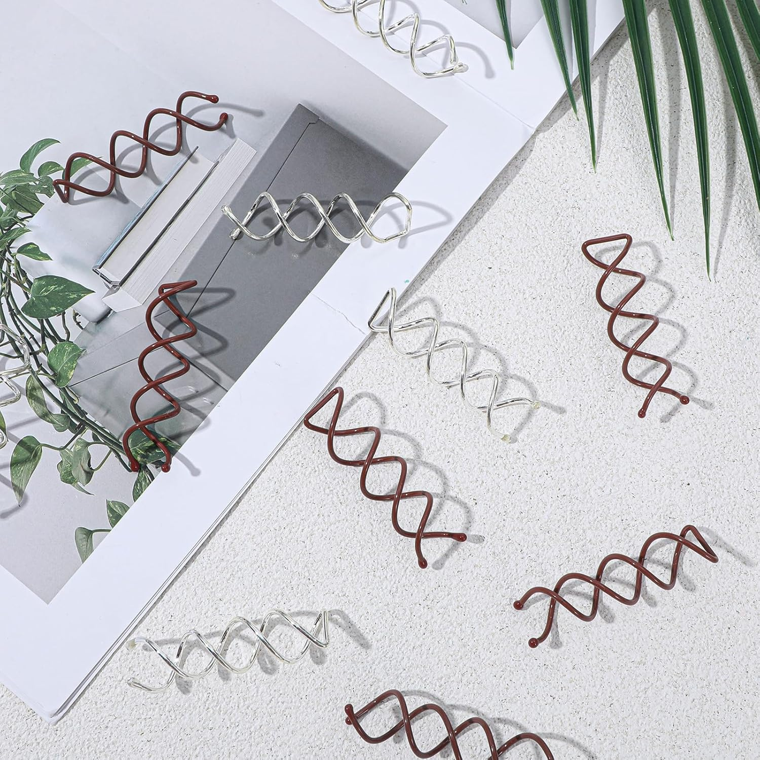 LXUEJIE Pack of 20 Spiral Hair Clips, Spiral Hair Clips, Hair Accessories, Rotating DIY Hairpins, Updo Hairstyles Accessories for Hair Styling, Suitable for Various Hairstyles (Brown + Silver) image number 6