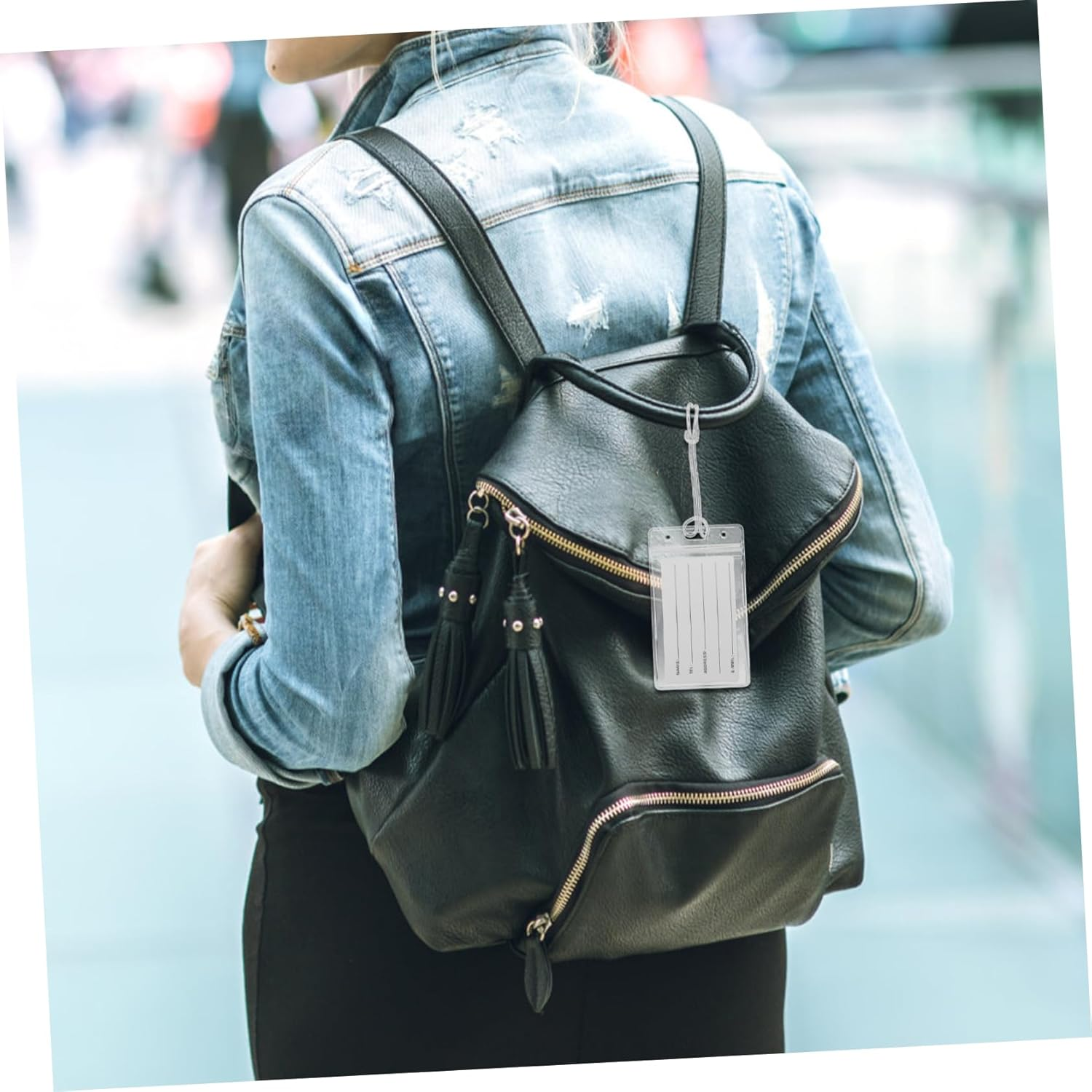 GLSTOY Luggage Tag Bag Travel Tags Resealable Closure for Safe Identification