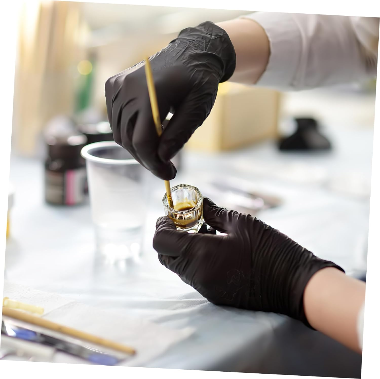 DEARMAMY 3Pairs Hair Dye Gloves Slip Resistant Shampoo Gloves for Hair Coloring Barber Salon Use Protective Washable for Women Men image number 5