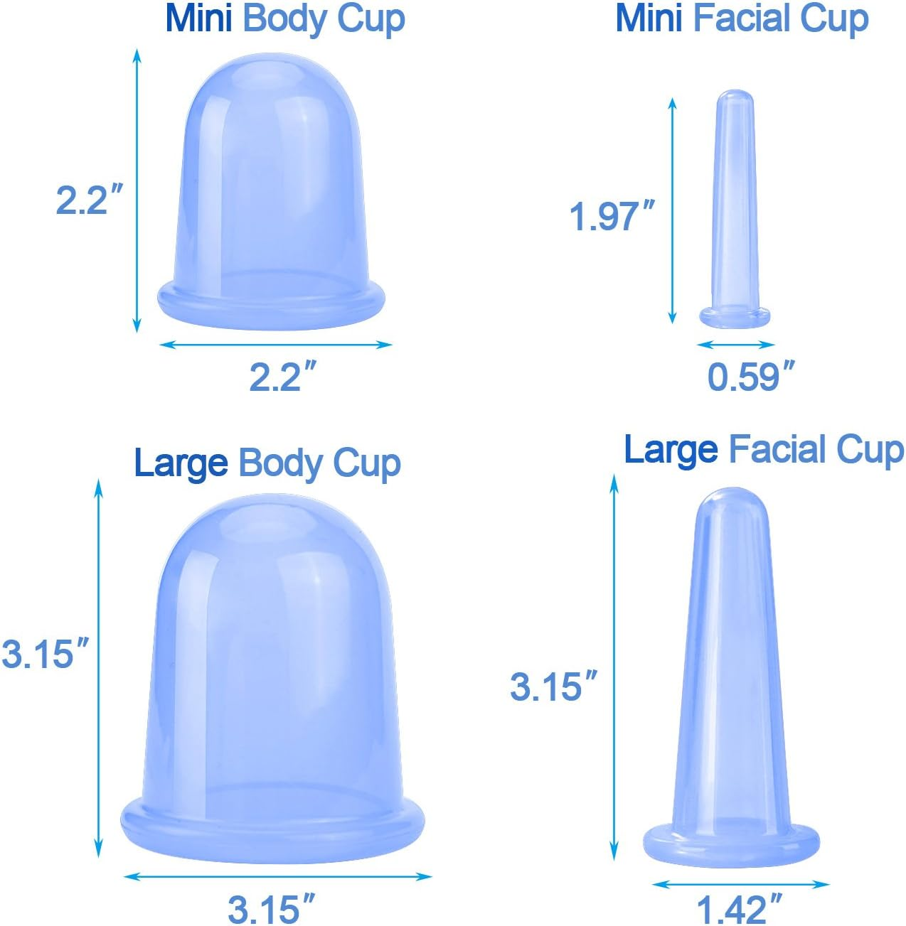 500-Miles anti Cellulite Cupping Therapy Set of 7 Silicone Vacuum Suticon Cups - Chinese Cupping Kit for Cellulite Body and Facial Massage Cupping Cup for Adults Home Use image number 1