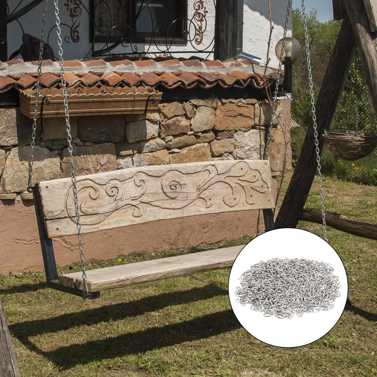 10 Metres 1.5 Mm Stainless Steel Chains, Heavy Duty Metal Chain 304 Stainless Steel Chains Link for Home Outdoor Anti-Theft Silver Fence Gate Garage Doors Swing Chain Bicycle Security Lock image number 5