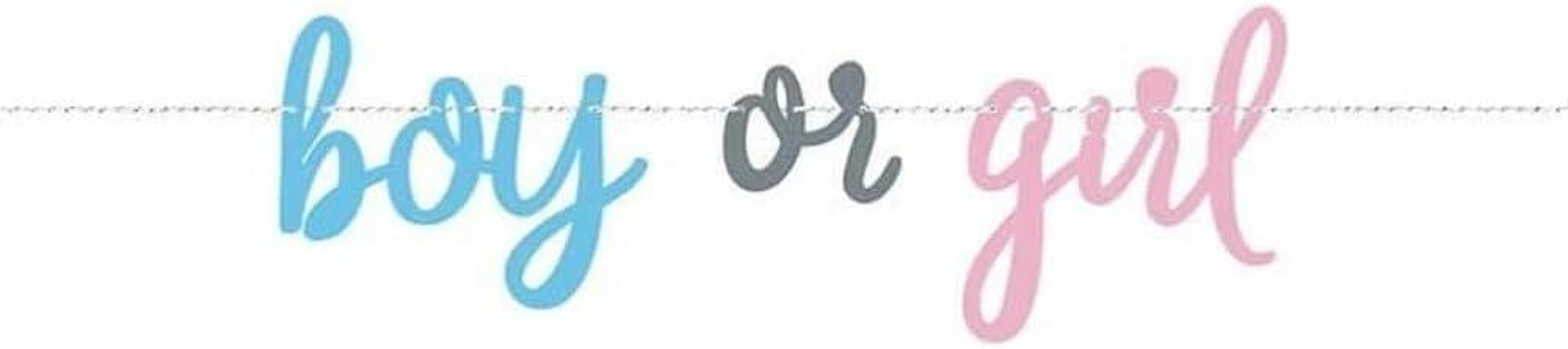 Boy or Girl Gender Reveal Banner - 7 Ft. (1 Pc.) - Premium Pink & Blue Cardstock Piece - Perfect for Baby Showers & Announcements image number 1