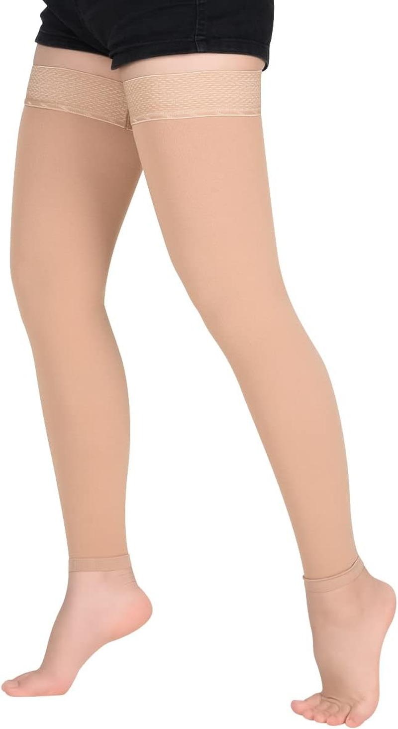 Medical Thigh High Compression Stockings Socks 15-20 Mmhg for Women & Men Firm Suppport Circulation with Silicone Dot Band