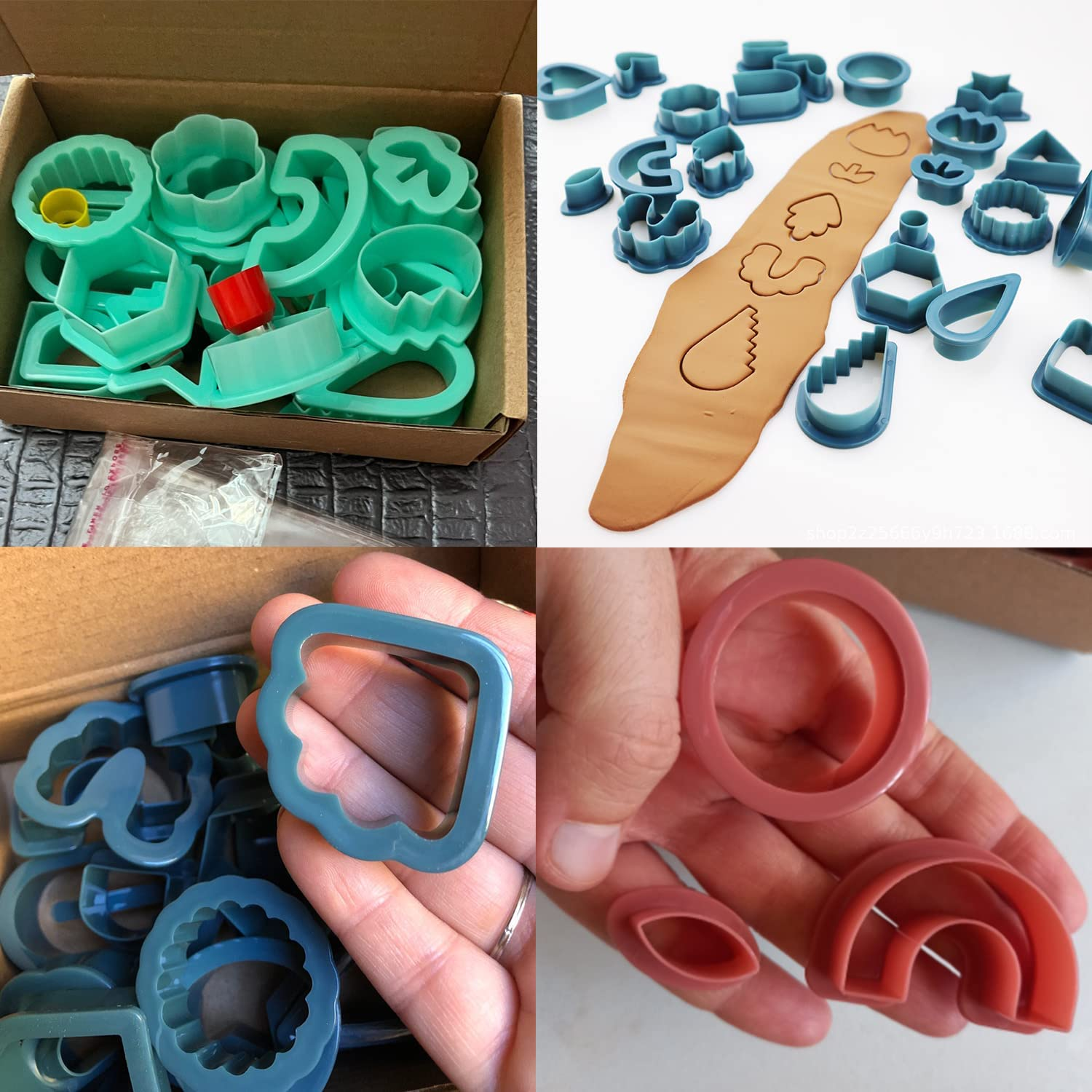 Taicols 142 Pcs Polymer Clay Cutters, Clay Cutters Set, Multi Shapes Clay Polymer Earring Cutters with Earring Studs and Hooks, DIY Polymer Clay Plastic Jewelry Earrings Making (Rust Red) - Rust Red image number 4