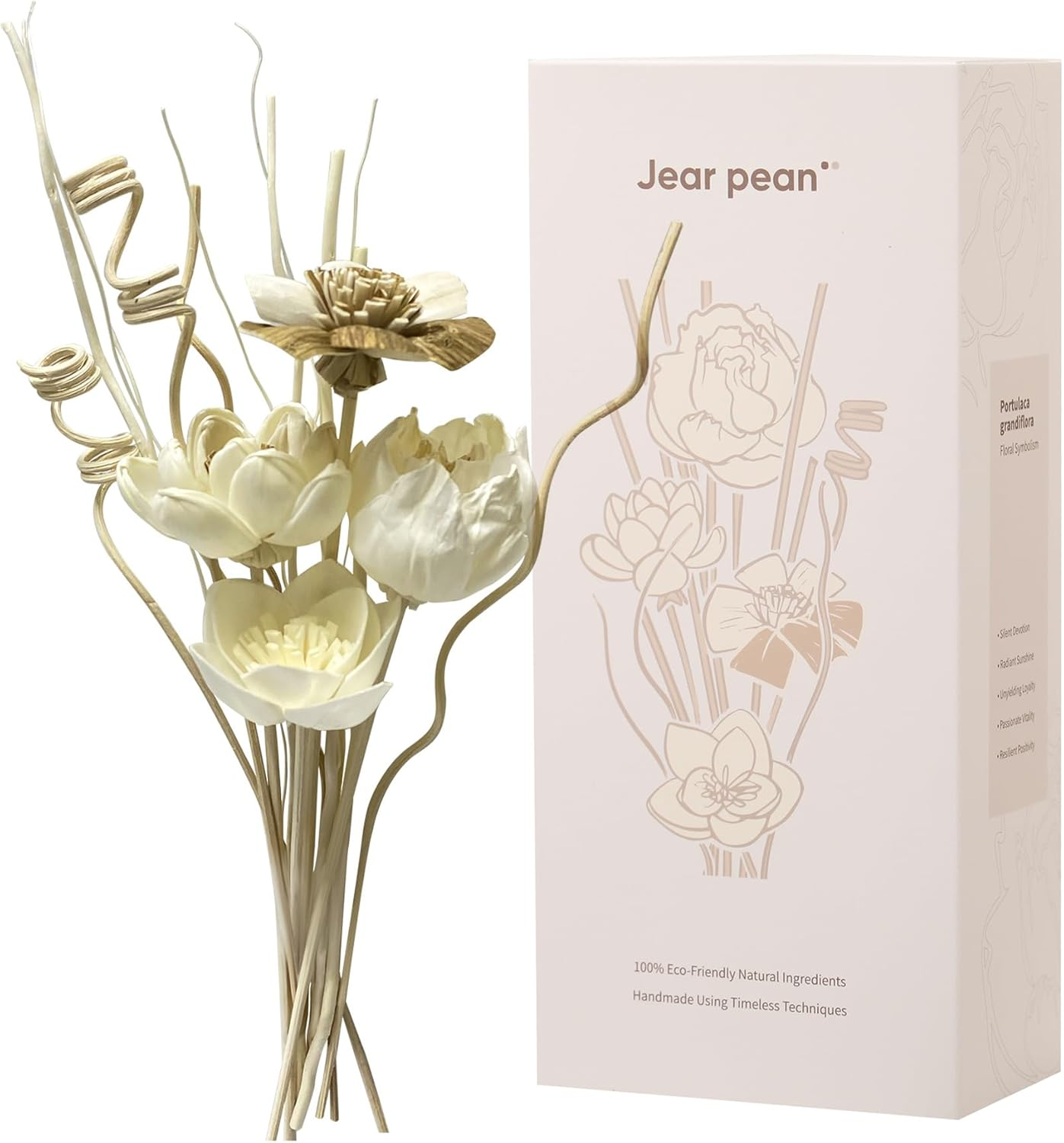 Reed Diffuser Sticks, 12Pcs Natural Flower, White Paper Core Material, Perfect for Living Room, Kitchen, Bedroom, Decor