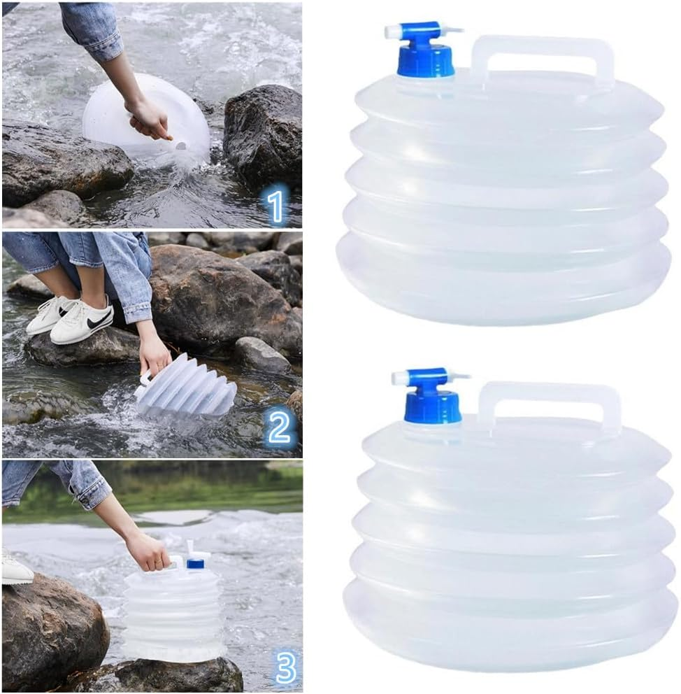 Portable & Folding Water Bucket Collapsible Water Container with Tap Camping Water Containers Water Carrier Camping Accessories Free Perfect for Caravans Camping Hiking Travel BBQ Travel Outdoor（15L） image number 2