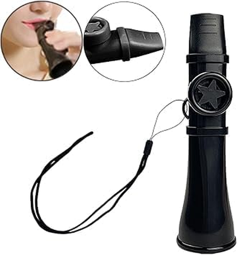 1Pcs Compact Lightweight Kazoo Musical Instrument - Black Kazoo with Great Sound for Guitar, Ukulele, Violin, Piano Keyboard, Easy to Learn for All Ages image number 4