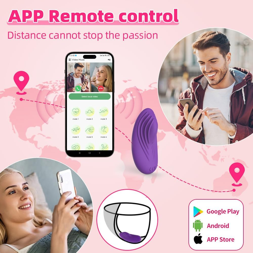 Remote Control Vibrator Couples Sex Toys, App Cellphone Wearable Couple G-SPOT Vibrator with 10 Vibration Settings, Mini Bullet Adult Toy for Women image number 4