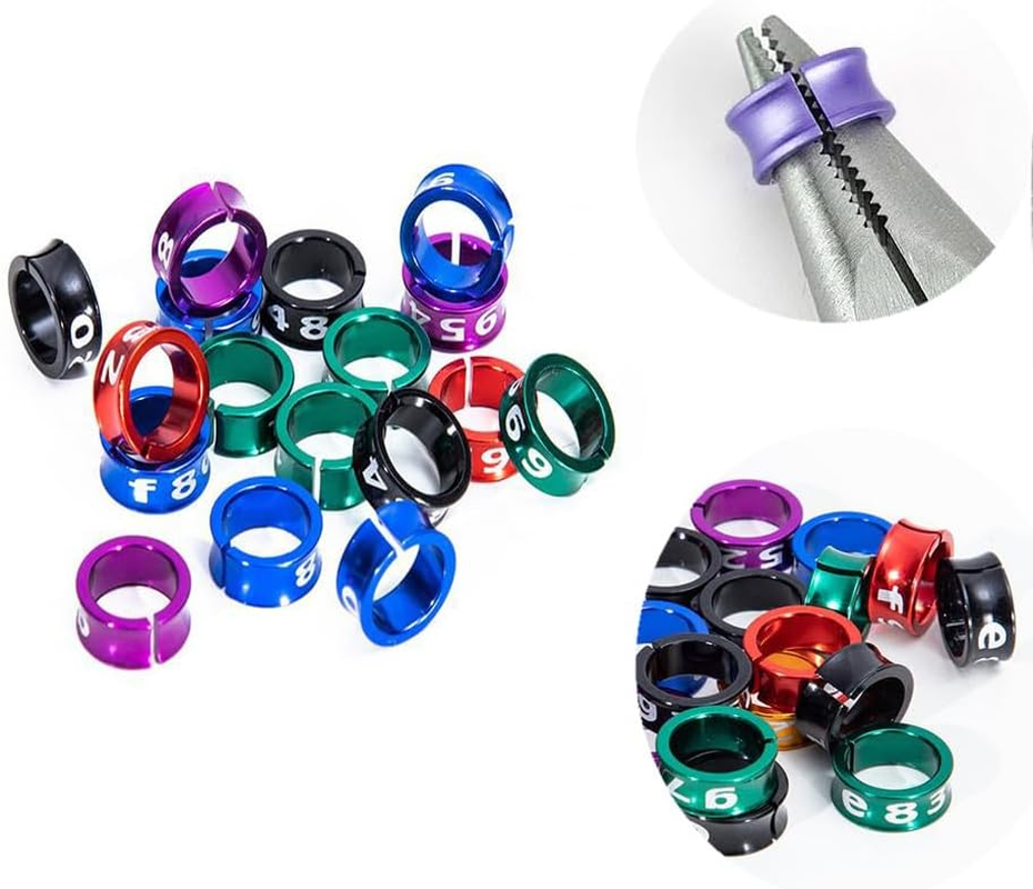 Naisfei Pack of 20 Bird Foot Rings, Inner Diameter Approx. 6 Mm, Open Bird Ring, for Birds, Parrots, Pigeons, Chicks (Mixed Colours) image number 5