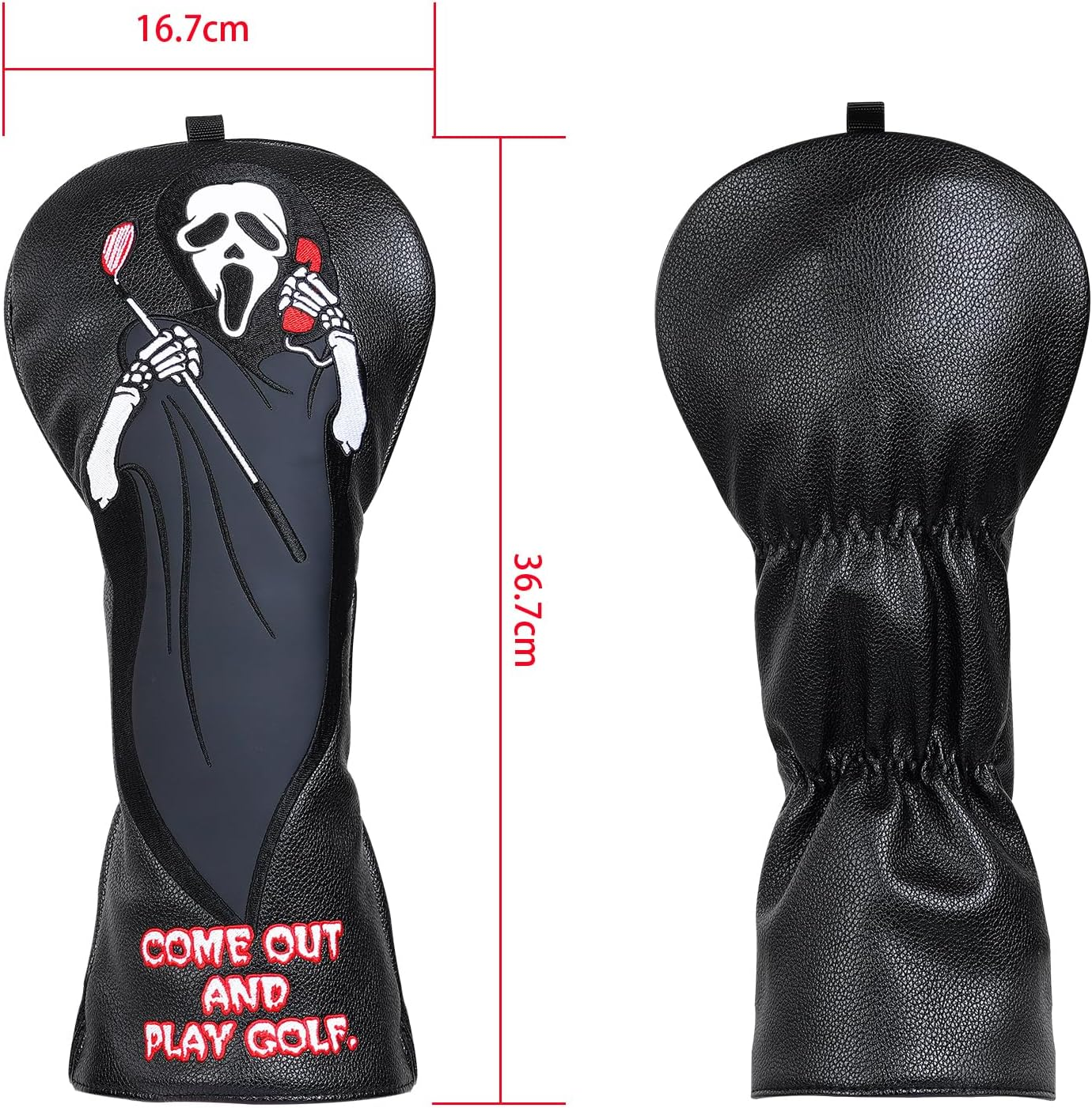 Golf Headcovers - Funny Golf Club Covers - Tour Grade PU Leather - Golf Driver Headcover, Waterproof, Soft Lining Golf Gift Birthday Gifts Grim Reaper Death Golf image number 1