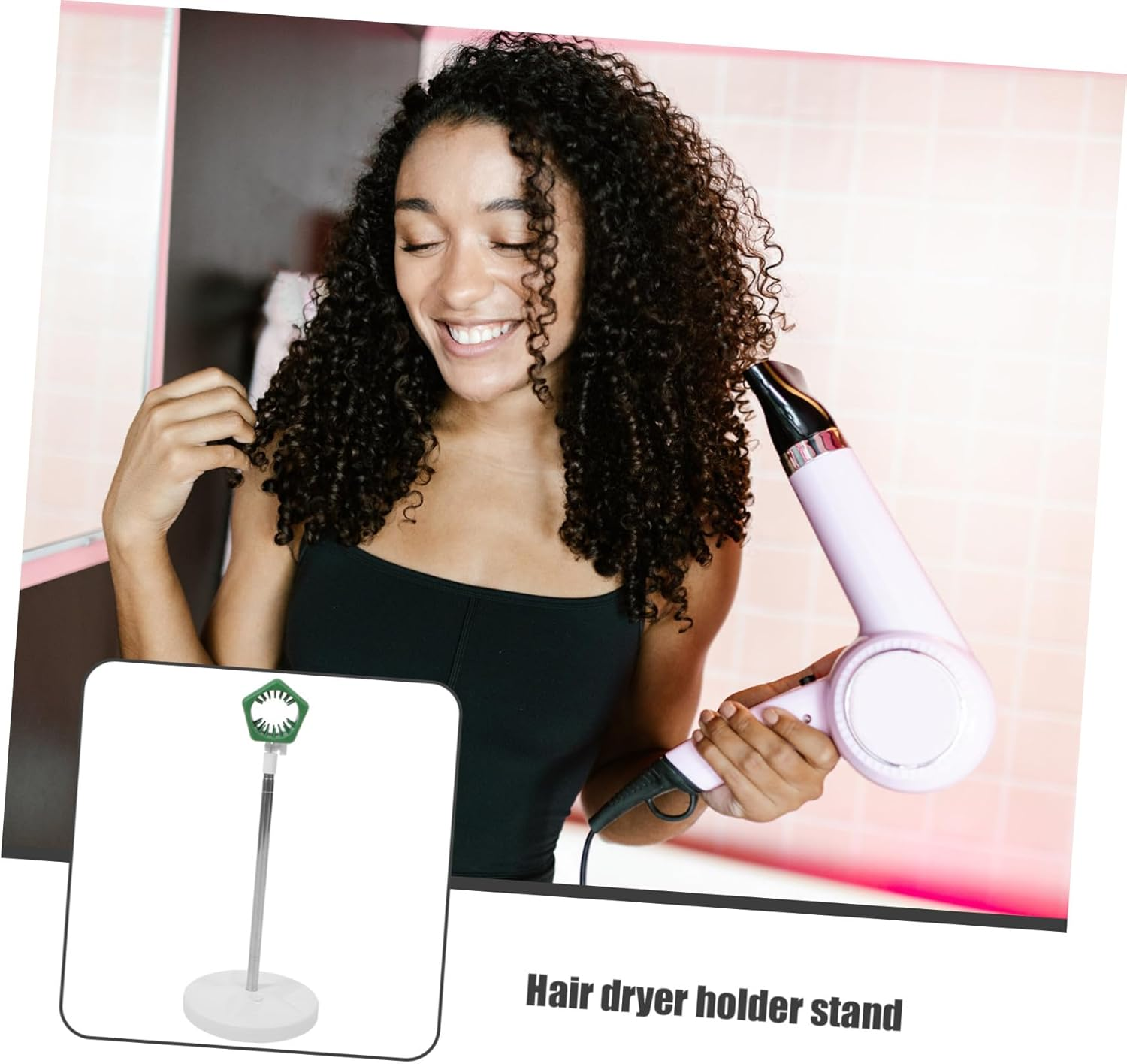 Gatuida Hands-Free Blow Dryer Stand Holder Adjustable 50-106Cm Vertical Hair Dryer Rack Floor Storage for Bathroom and Salon Use Flexible Green image number 5