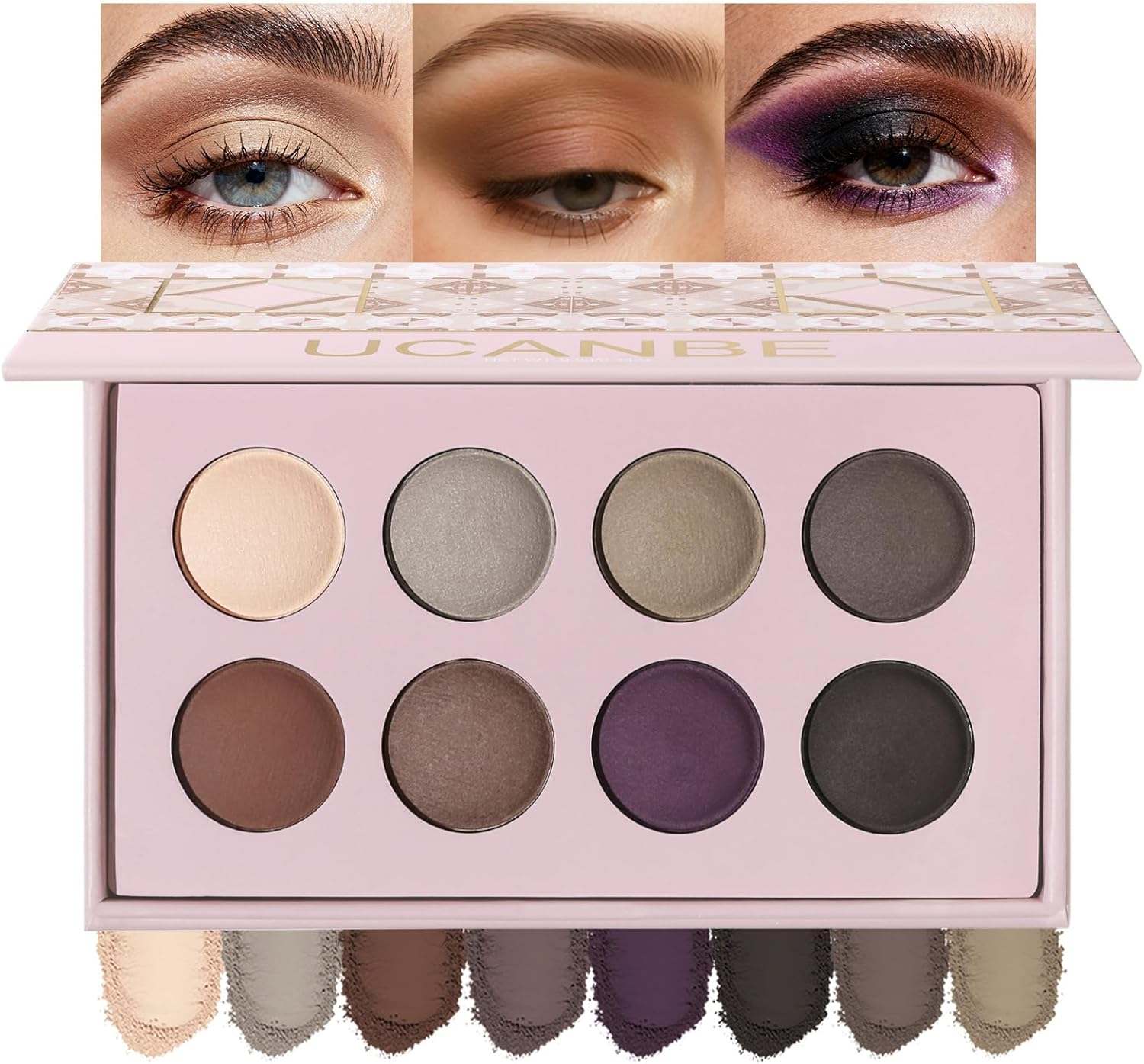 UCANBE 8 Color Nude Smokey Baked Matte Eyeshadow Palette - Highly Pigmented, Smooth & Blendable Formula with Neutral & Earthy Tones for Everyday & Dramatic Eye Makeup Pallet (01 Matte)