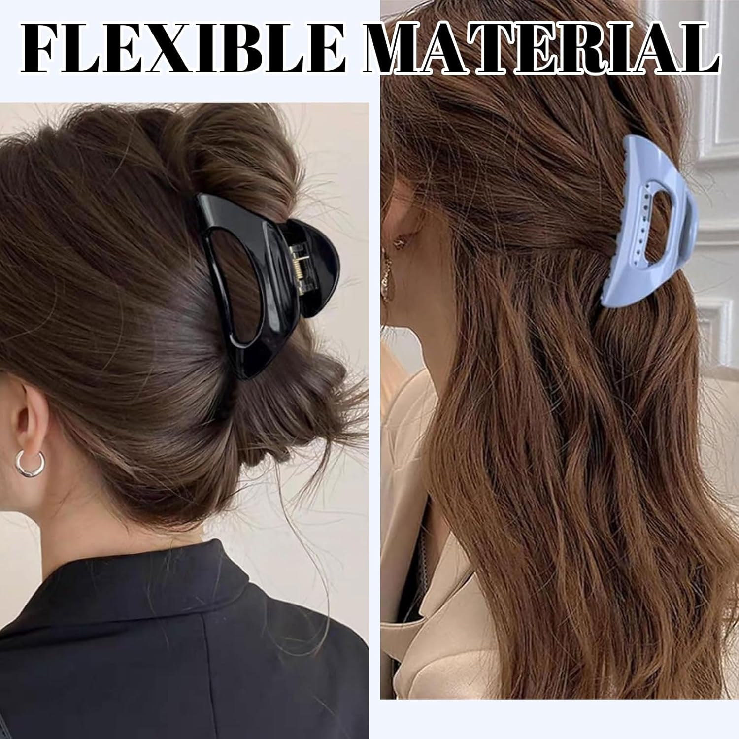 Muorruo 3 Piece Cozy Clips, Ultra-Soft and Flexible Claw Clip, Comfortable Cloud Hairpin for Thick and Long Hair, Hair Clips with Strong Hold and Non-Slip Grip, Lightweight