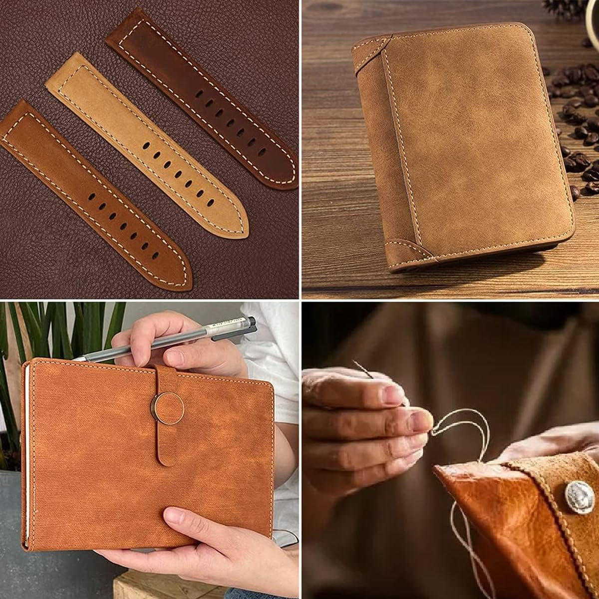 260M 150D Leather Sewing Waxed Thread - Hand Stitching Craft Repair Cords in 4 Colors image number 5