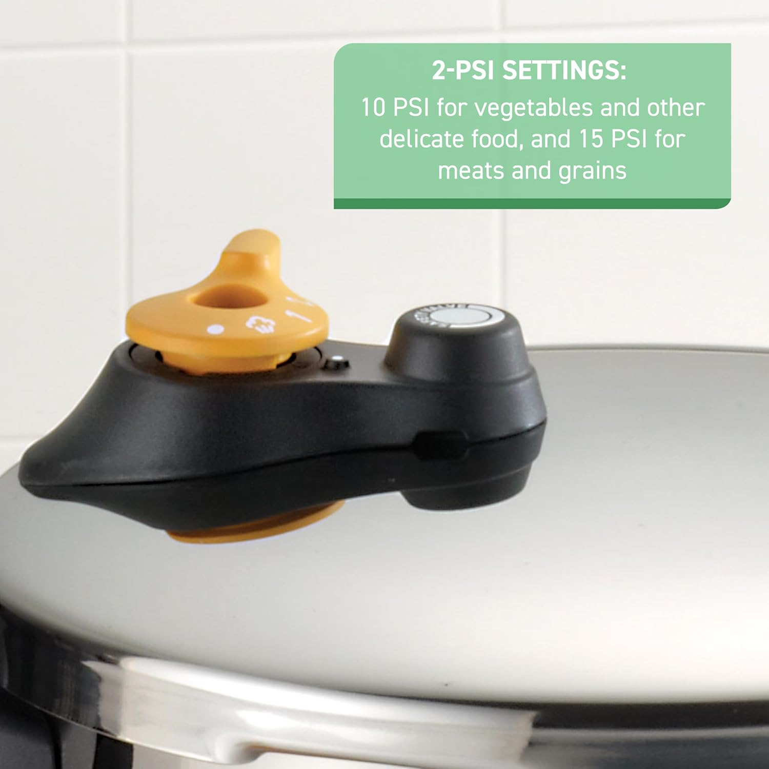 T-Fal P25107 Stainless Steel Dishwasher Safe PTFE PFOA and Cadmium Free 10/15-PSI Pressure Cooker Cookware, 6.3-Quart, Silver image number 1