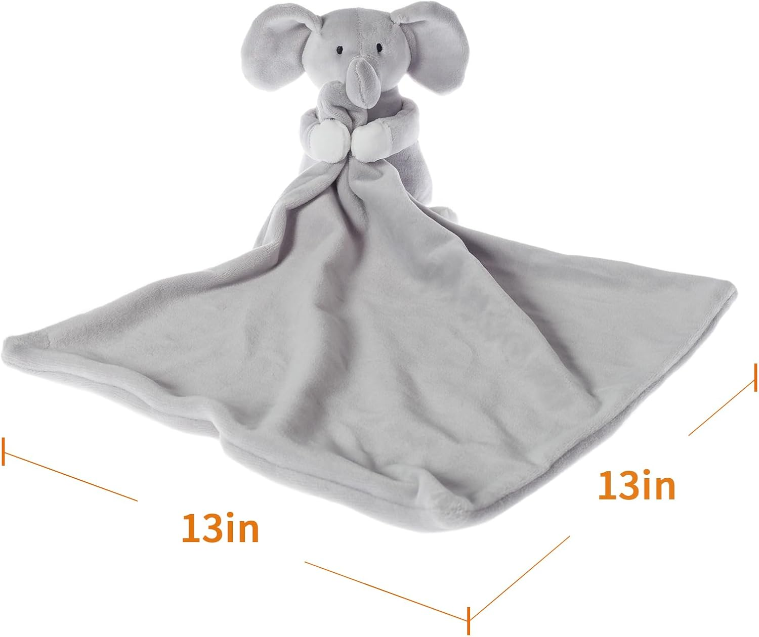 Apricot Lamb Stuffed Animals Security Blanket Gray Elephant Infant Nursery Character Blanket Luxury Snuggler Plush(Gray Elephant, 14 Inches) image number 4