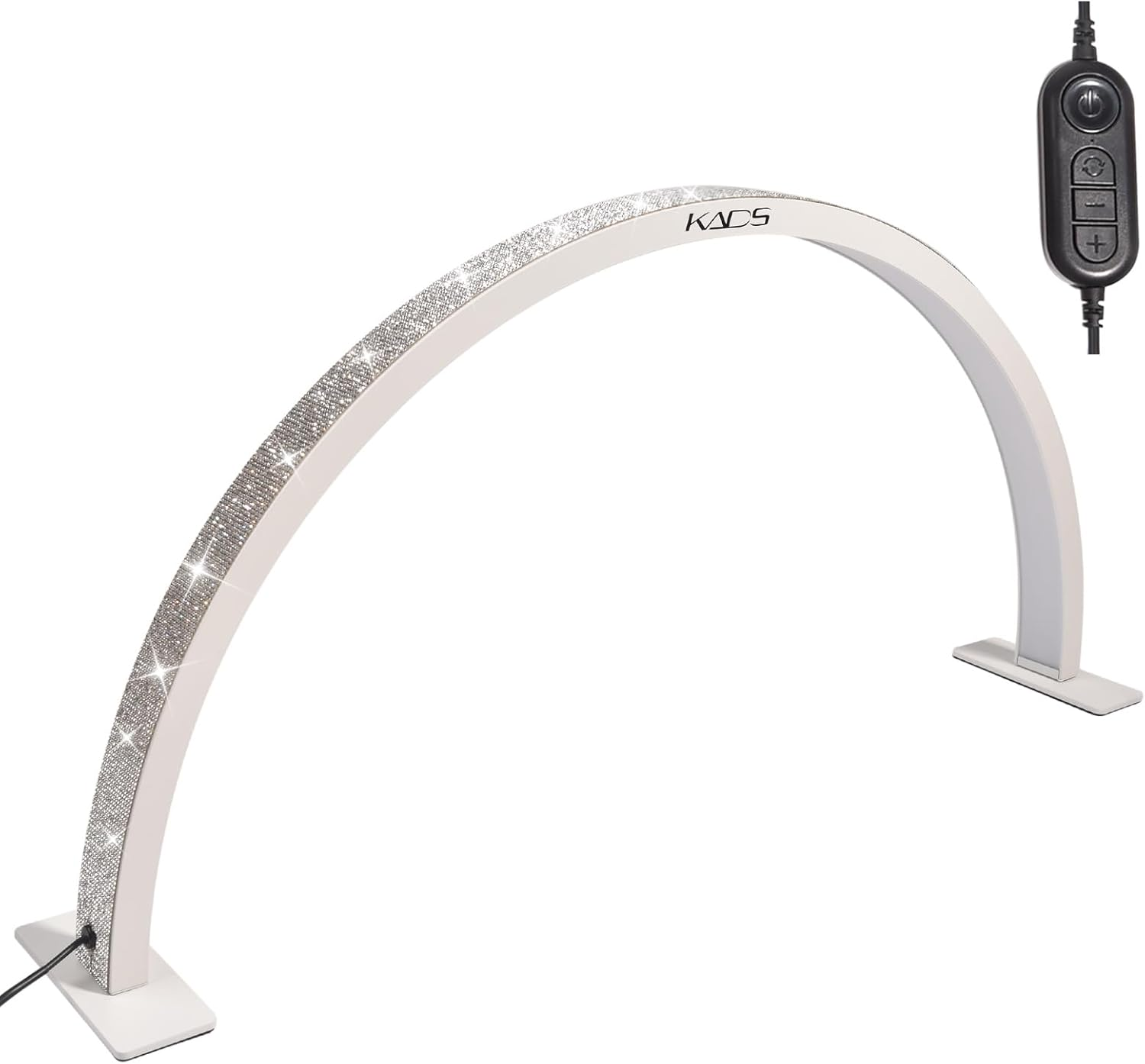 KADS Half Moon Nail Desk Lamp, Half Moon Light for Nail Desk, Lash Light for Eyelash Extensions with 3 Color Temperature 3000K-6500K for Manicure, Lash, Tattoo, Skincare (Large, White)