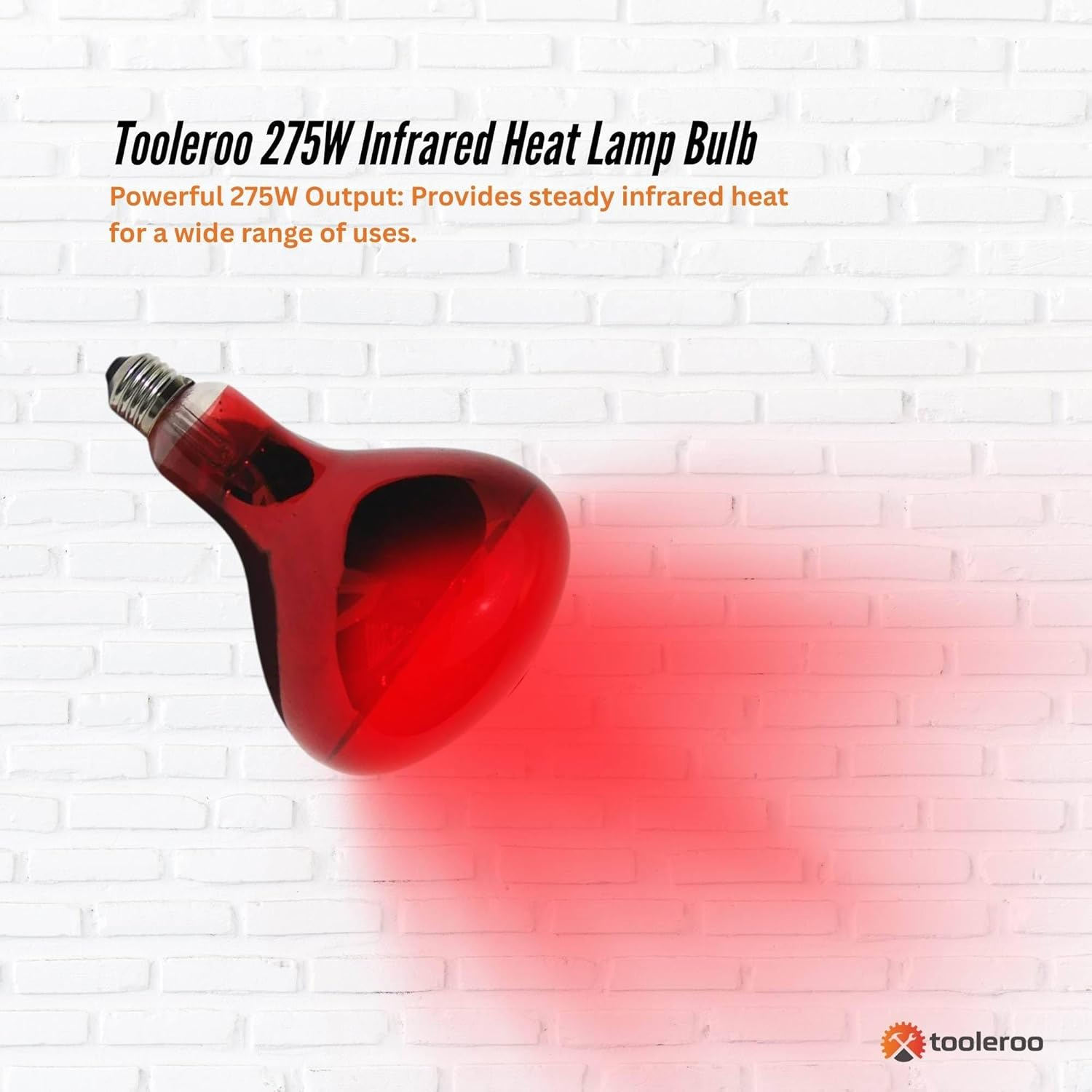 275W Infrared Heat Lamp Bulb - Red Edison Screw Therapy Light YC-868B image number 2