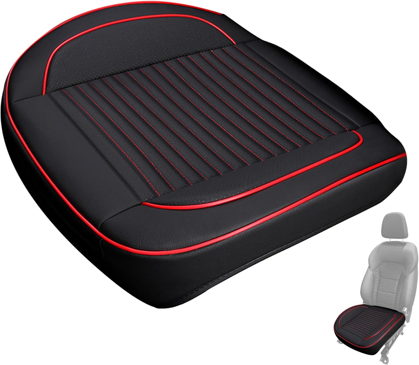 Front Car Seat - Driver Faux Leather Pad Seat Covers | Nonslip Car Seat Covers Auto Interior Protector for Automotive Trucks Automotive Accessories Imtrub image number 6