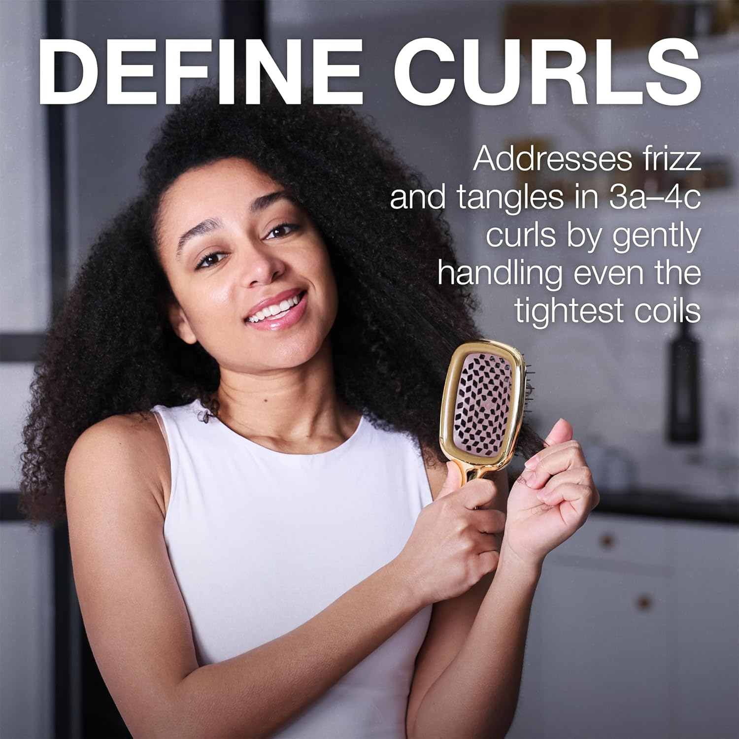 Janeke Superbrush Detangling Brush for Soft Smoothing Hair Brushing with Anti-Static Bristles - Vented Wet Hair Brush for Blow Drying Use - Perfect for Curly, Thick, Wavy, Fine Hair Types (Gold) image number 1