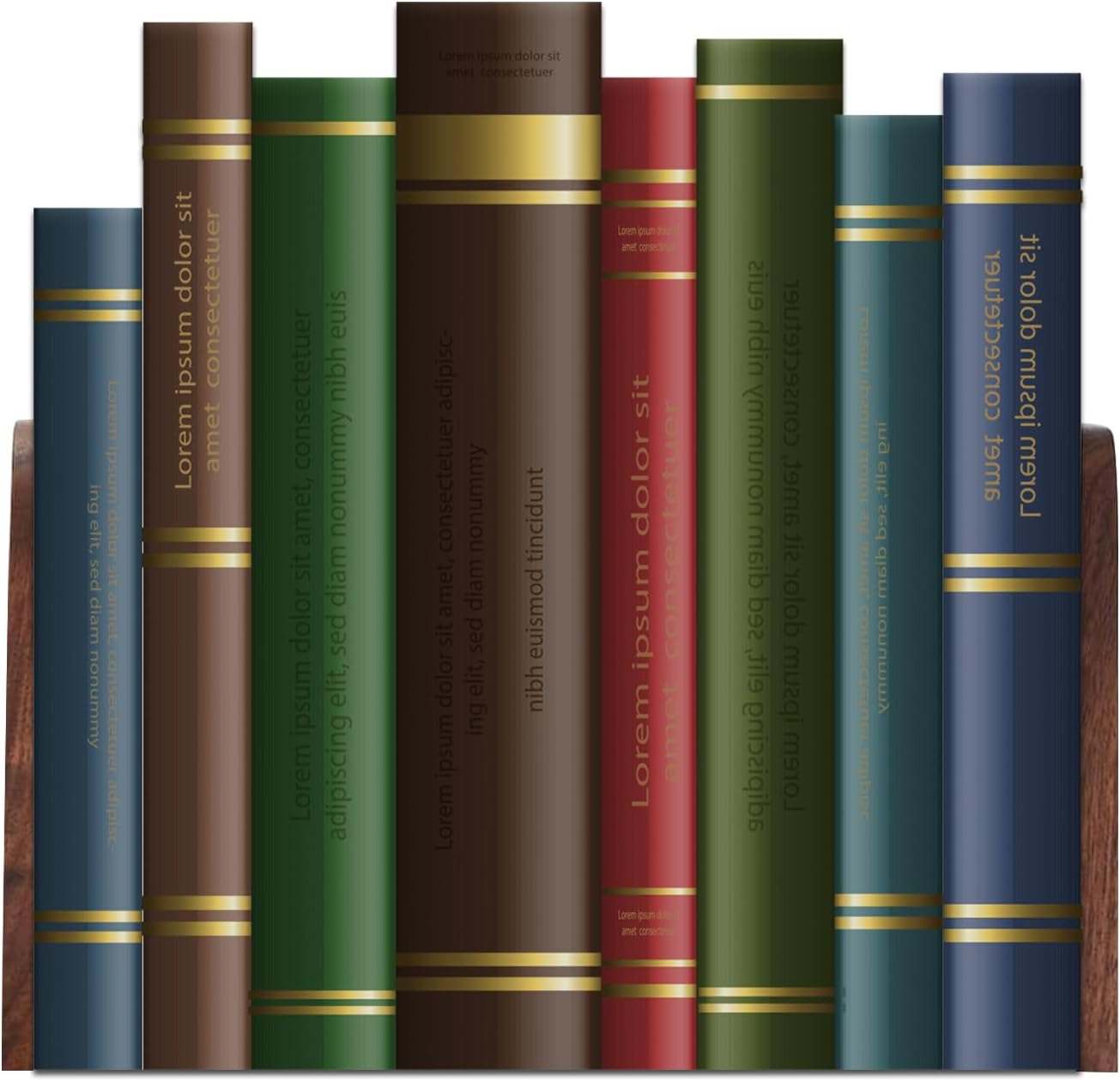 Handcrafted Walnut Bookends with Sturdy Metal Base &ndash; Premium Office & Library Organizer, Natural Wood Decor for Shelves (2-Pack, Eco-Friendly)