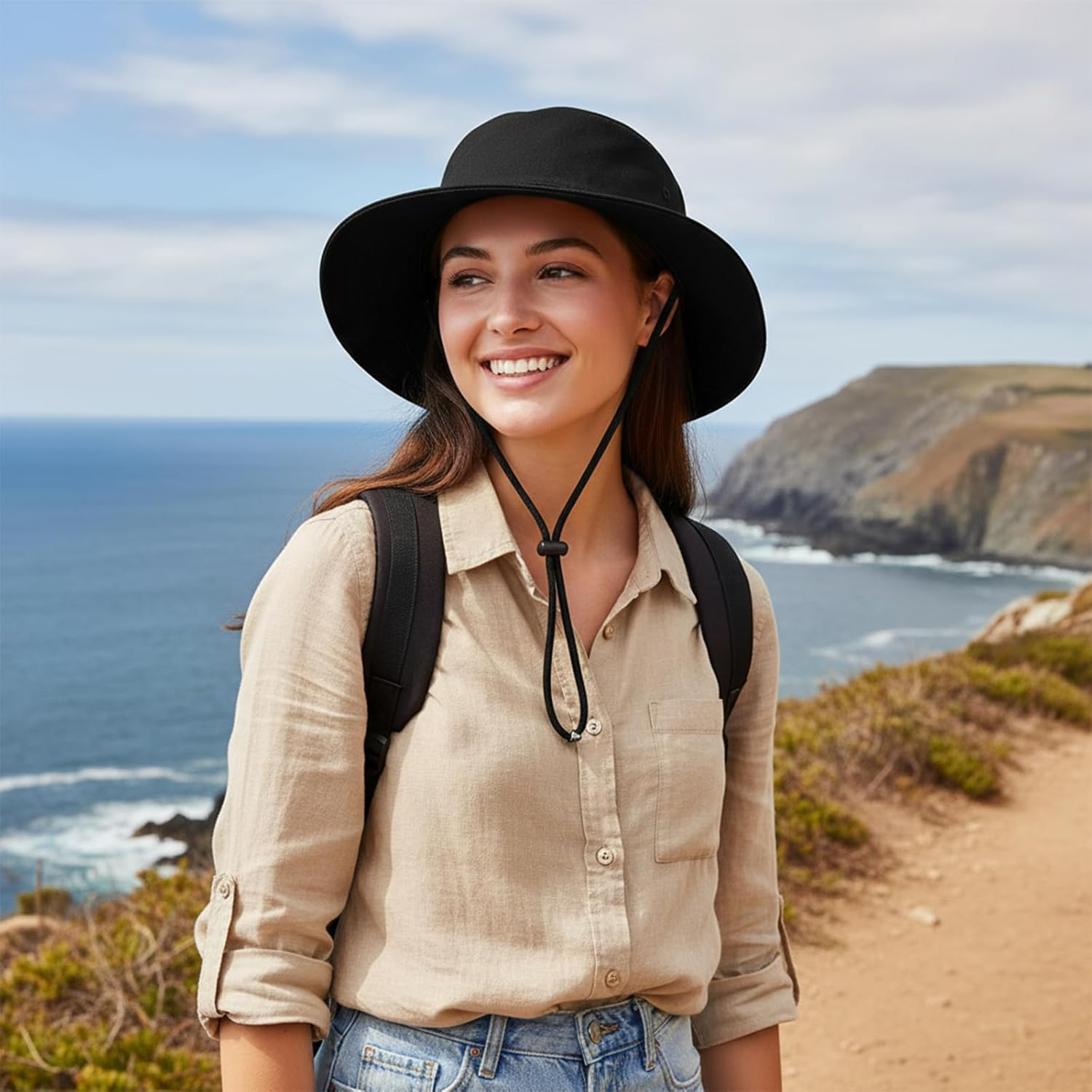 Ruibex Women'S Bucket Hat for Sun Protection, Lightweight & Packable for Travel, Outdoor, Beach, Hiking, Camping （Black） image number 2