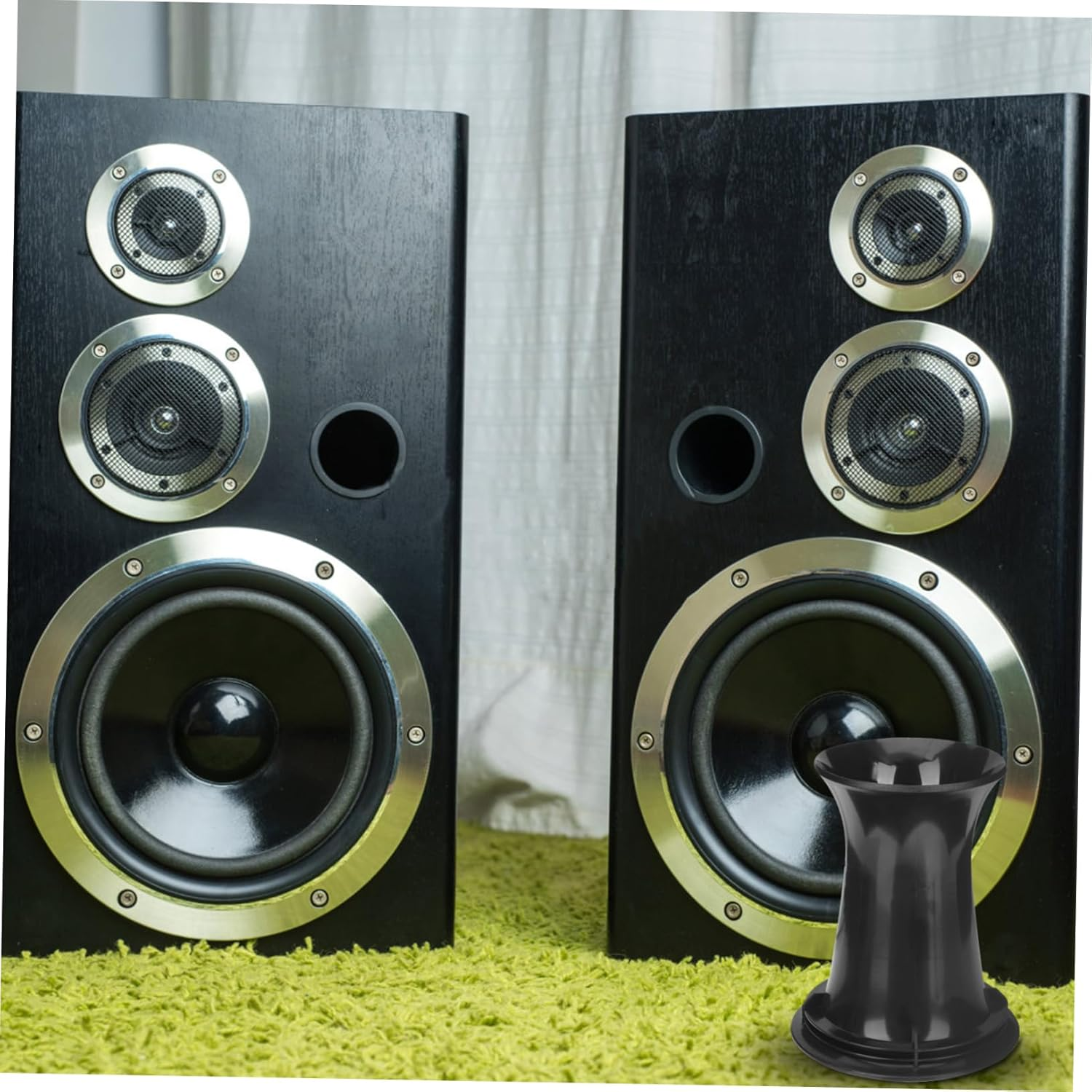 Generic 8Pcs Audio Punching Speaker Voice Tube Outlet Fittings Speaker Port Tube Bass Accessories Horns Car Horn Car Stereos Speakers Plastic Subwoofer Port Tube Black image number 2