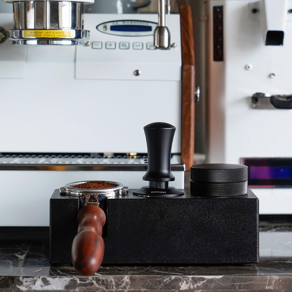 Watchget 58Mm Espresso Coffee Tamper, Spring Loaded Tamper Stainless Steel Barista Espresso Tamper Calibrated Espresso Hand Tamper with Scale Coffee Espresso Accessories for 58Mm Portafilter