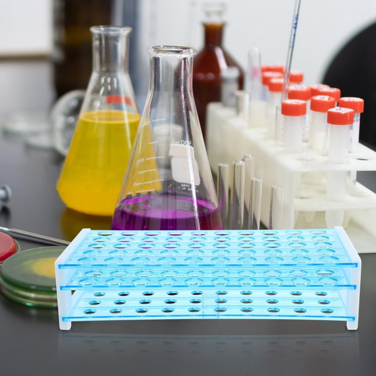 Mobestech 3 Glass Tubes Rack Lab Tube Rack Test Tube Holder Rack Test Tube Holder 15Ml Acrylic Clear Test Tube Laboratory Tube Holder Test Rack 15Mm Test Holder Indoor Plant Stand