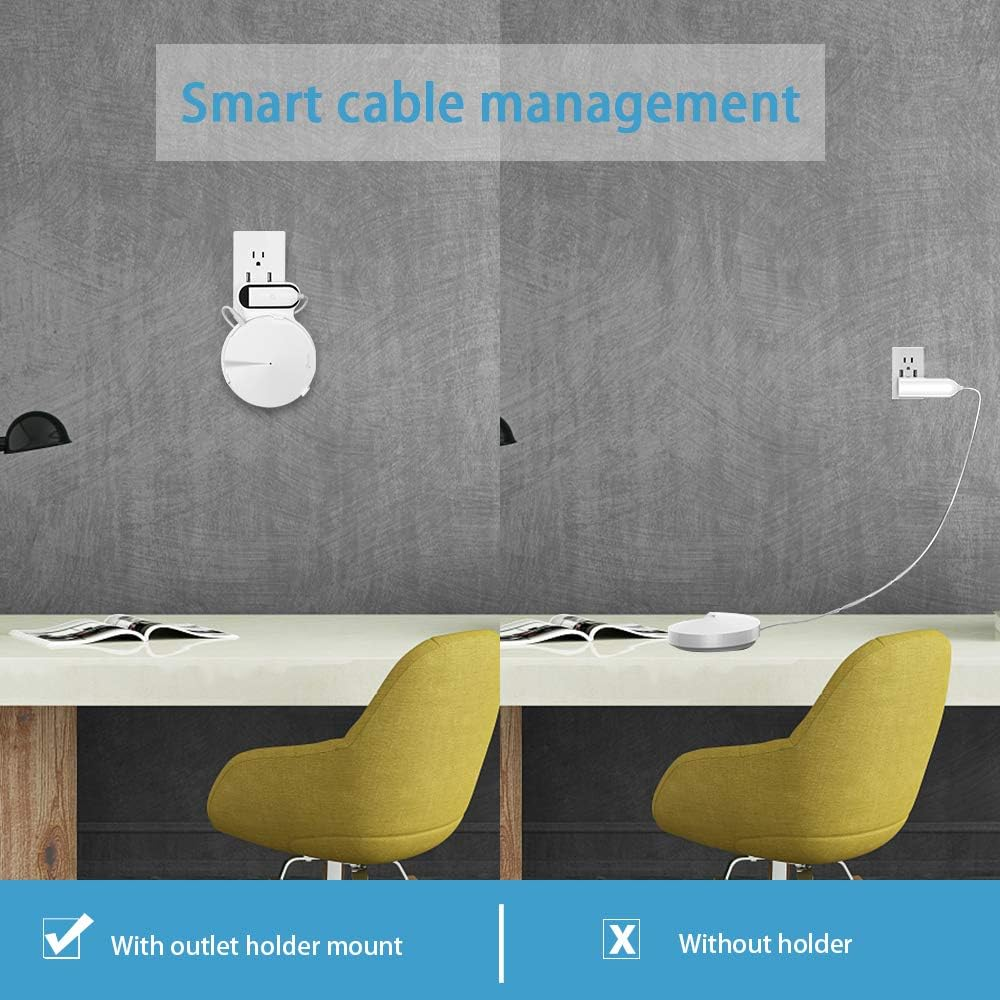 Outlet Wall Mount Stand for Tp Link Deco M5 Mesh Wifi, Sturdy Bracket Holder, No Tool, Messy Wires or Damage, Easy Mover Desktop Manager (2Pack) image number 1