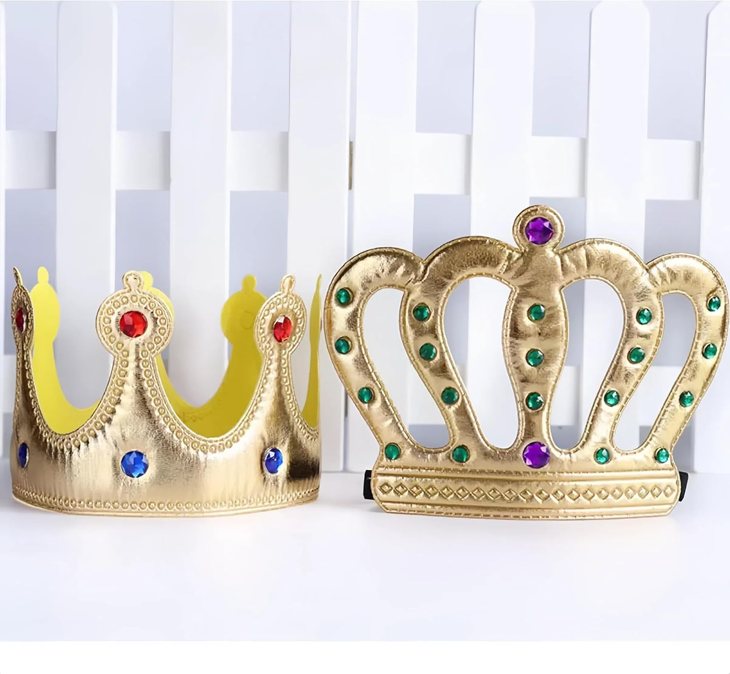 Hannafires Queen Crown Halloween Decoration - Birthday Party Prop, Gold Fabric Crown Hat, Costume Headwear, Party Supplies image number 3