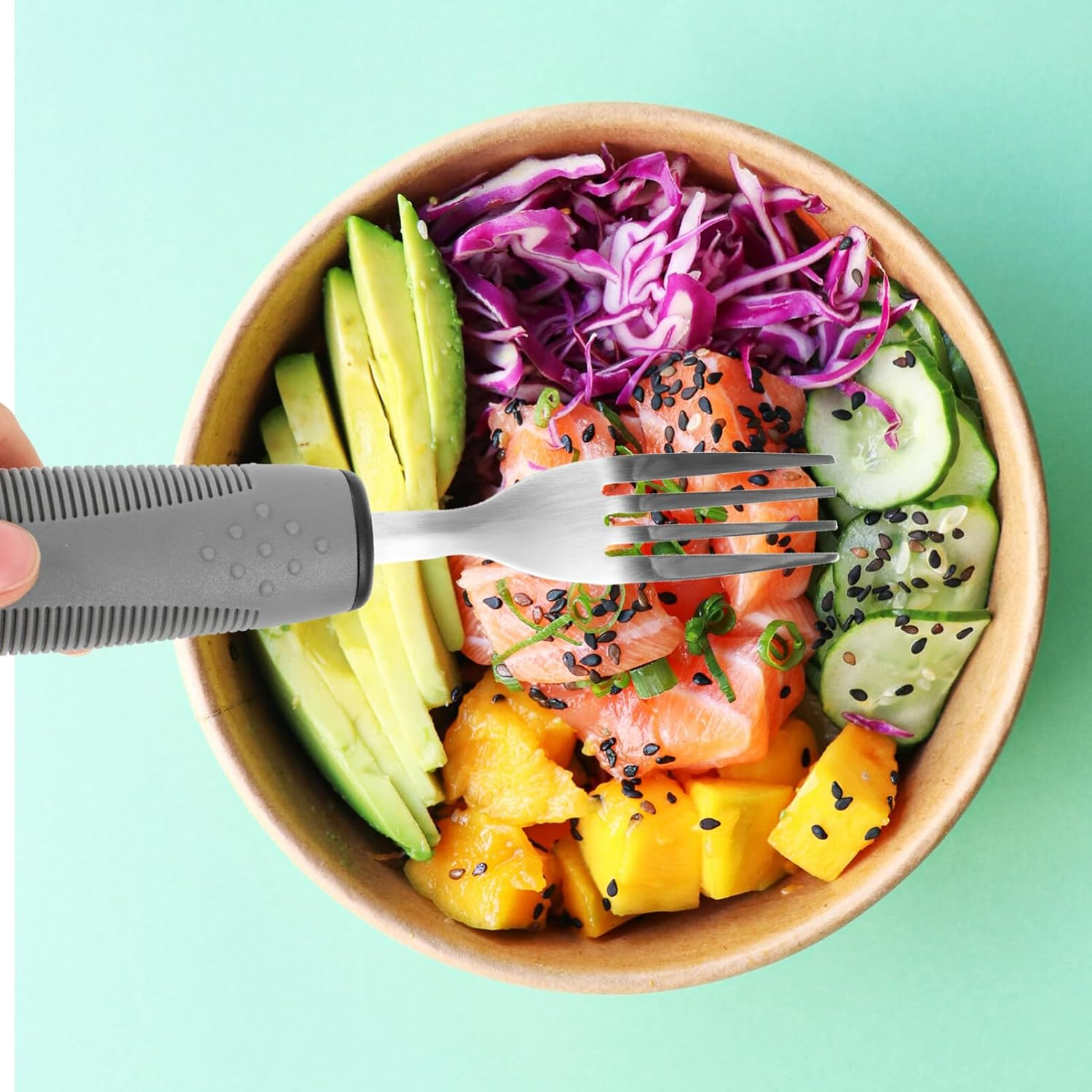 Mobestech Anti-Shake Utensils Set for Disabled Elderly Adaptive Eating Set Spoon Fork Knife Assistive Tableware Kit image number 4