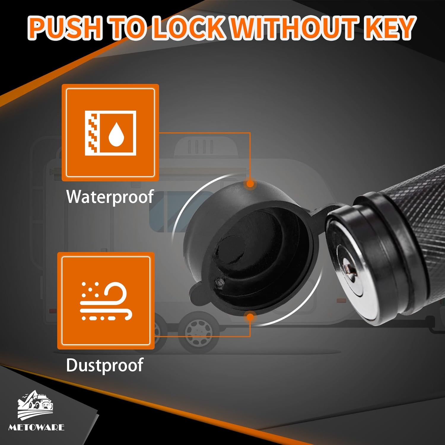 METOWARE Trailer Hitch Lock Hitch Receiver Pin Lock Fits Class III IV V and 2&rdquo;- 3-1/2" Receiver with 5/8" Dia 4&rdquo; Lock Pin and 8 Anti-Rattle Rubber O-Rings Receiver Hitch Lock (4 Pack) image number 1