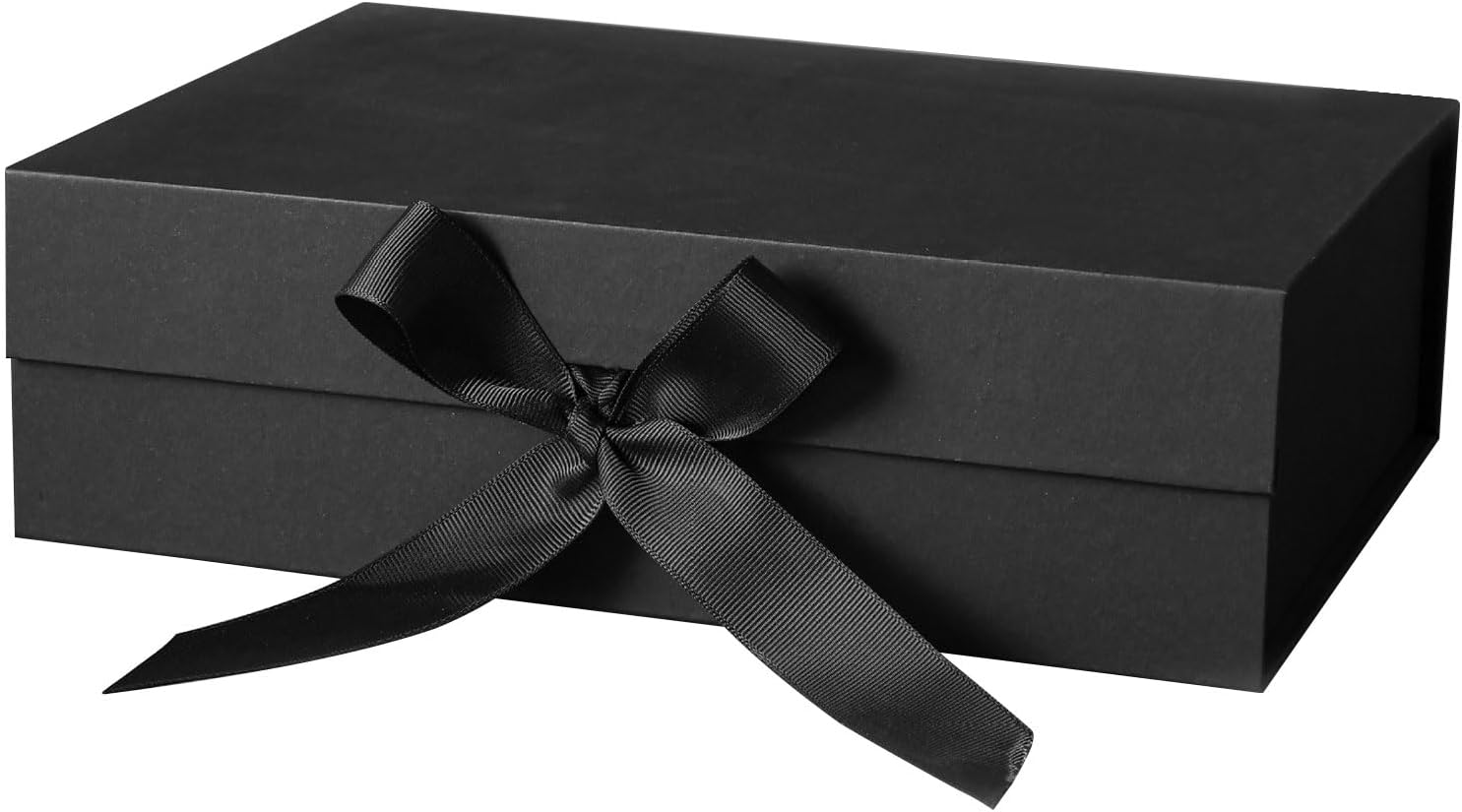 Premium Black Bridesmaid Proposal Box: Magnetic Closure, Luxury Gift with Ribbon for Presents, Birthdays, 23X17X7Cm (Black, 2Pcs)